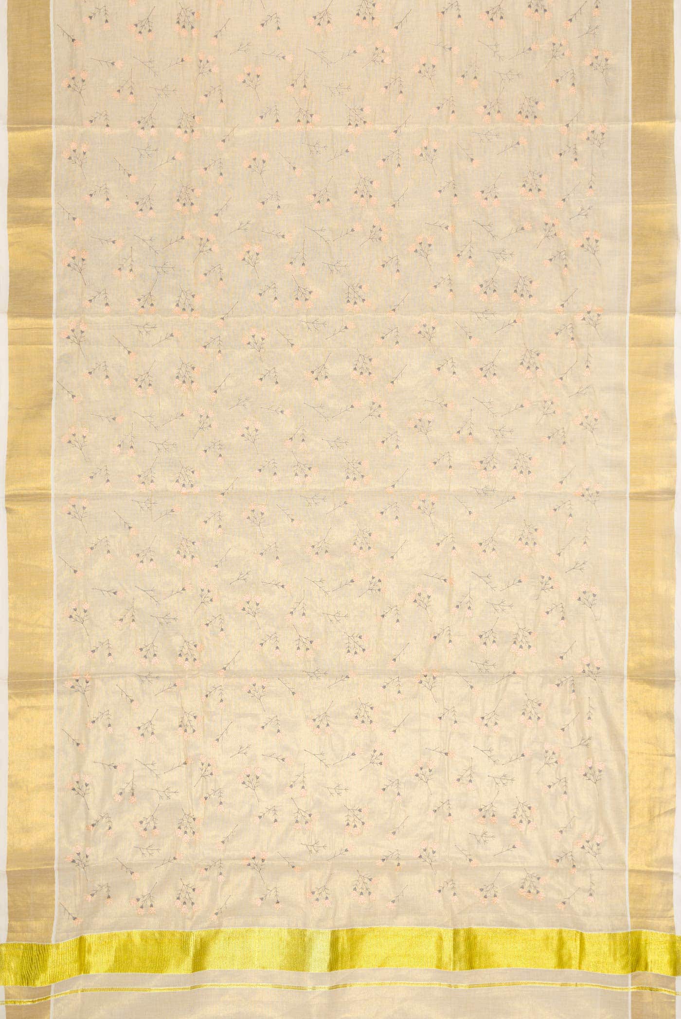 Gold Dual Tone Kerala Cotton Saree