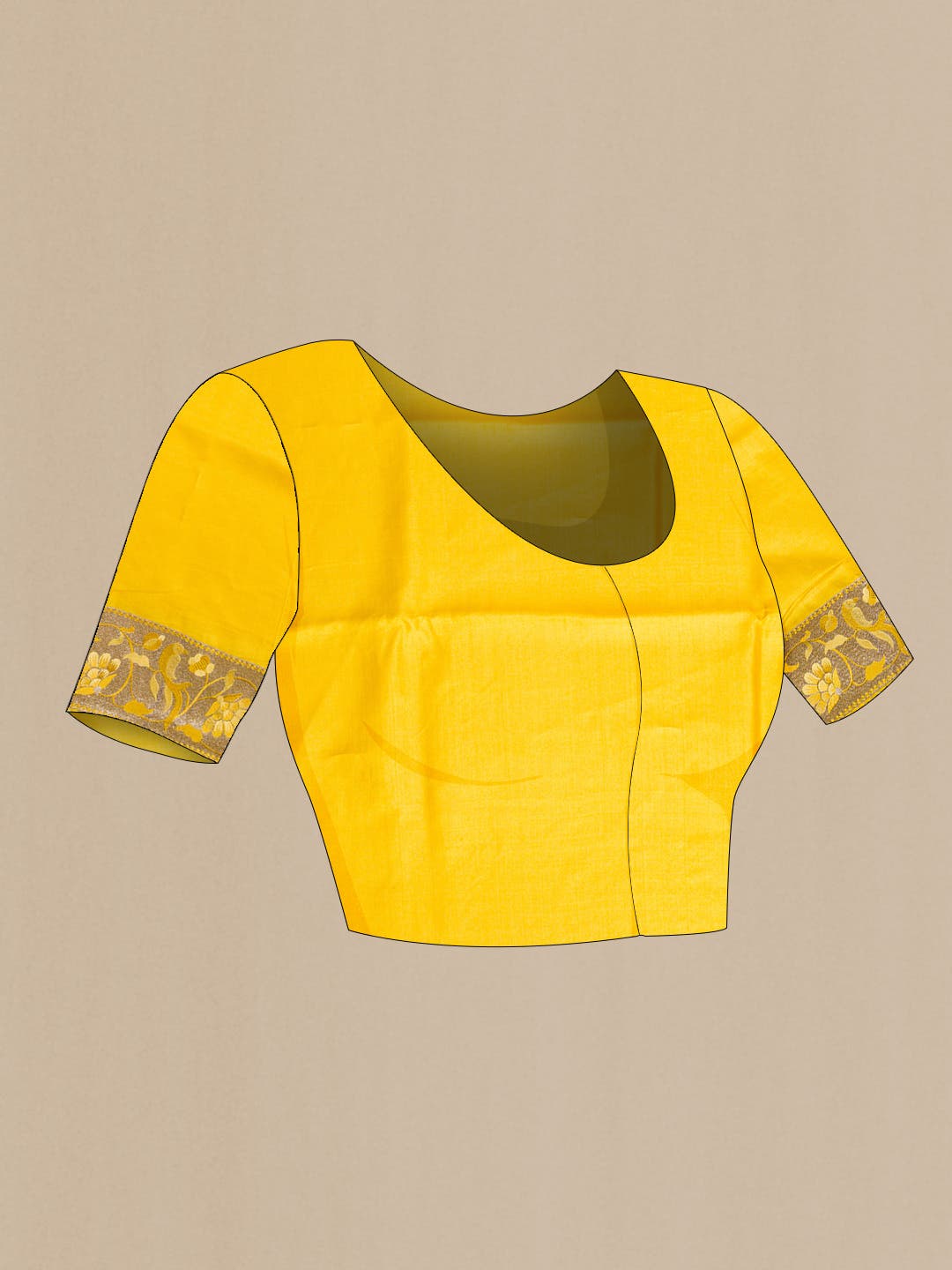 Yellow Tussar Silk Saree