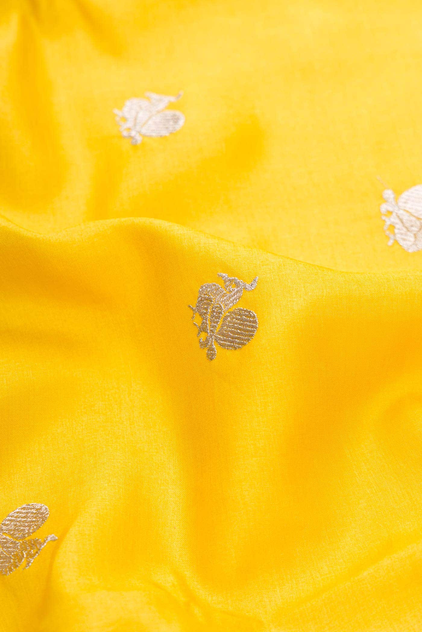 Yellow Tussar Silk Saree