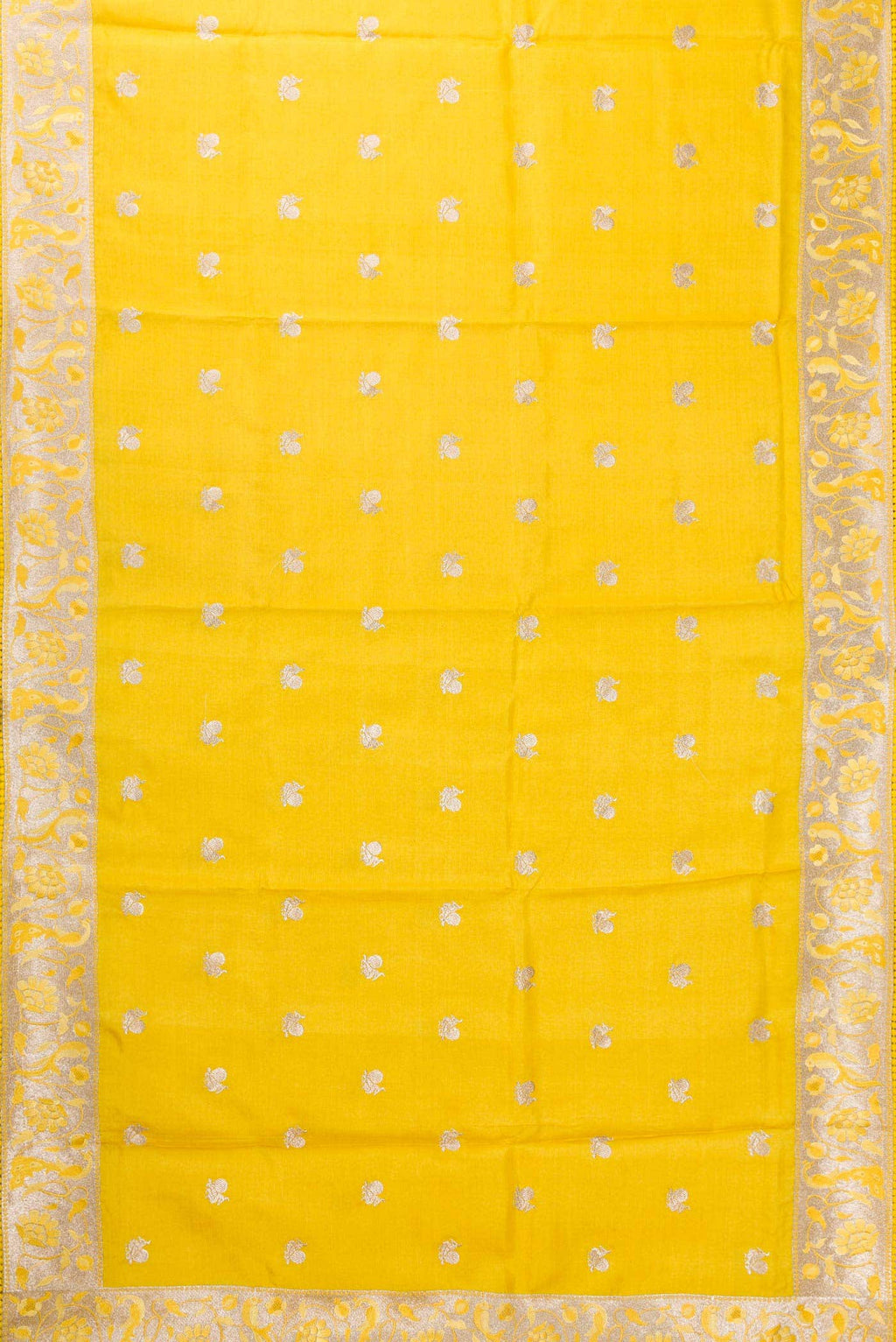 Yellow Tussar Silk Saree
