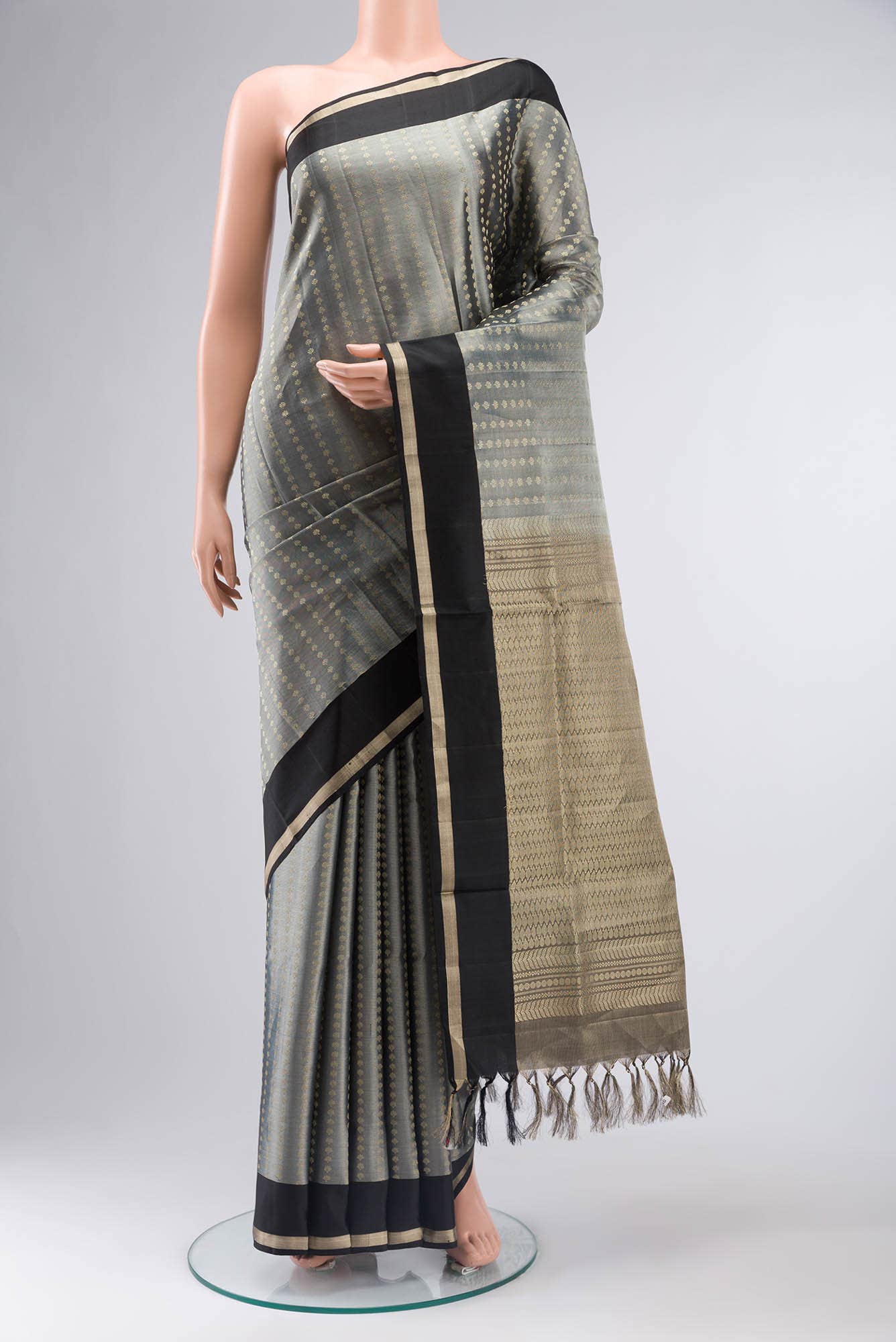 Grey Soft Silk Saree