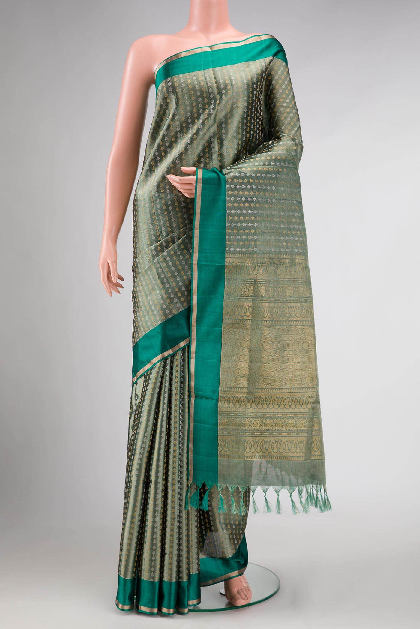 Davys Grey Dual Tone Soft Silk Saree