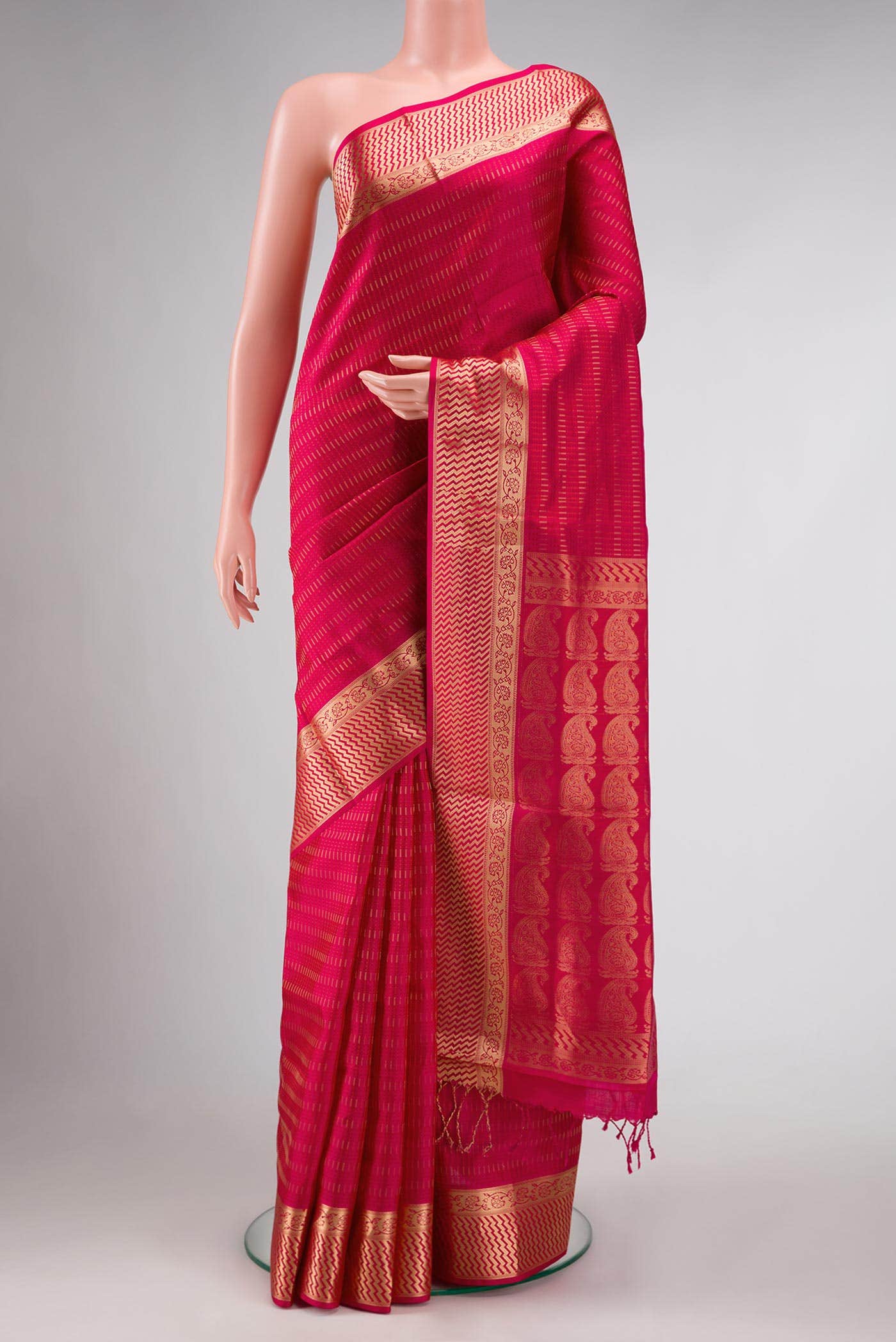 Pink Dual Tone Soft Silk Saree