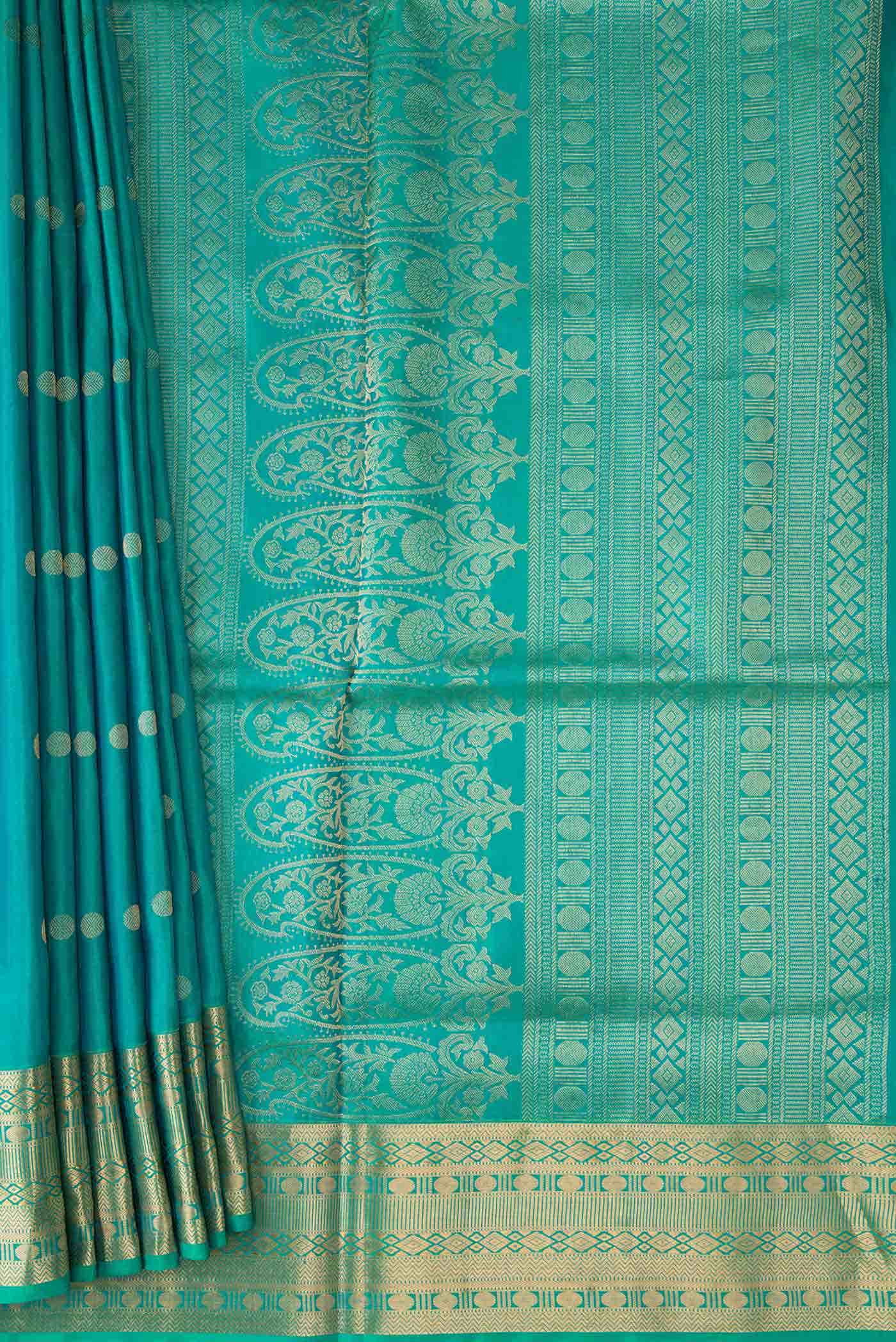 Green Dual Tone Soft Silk Saree