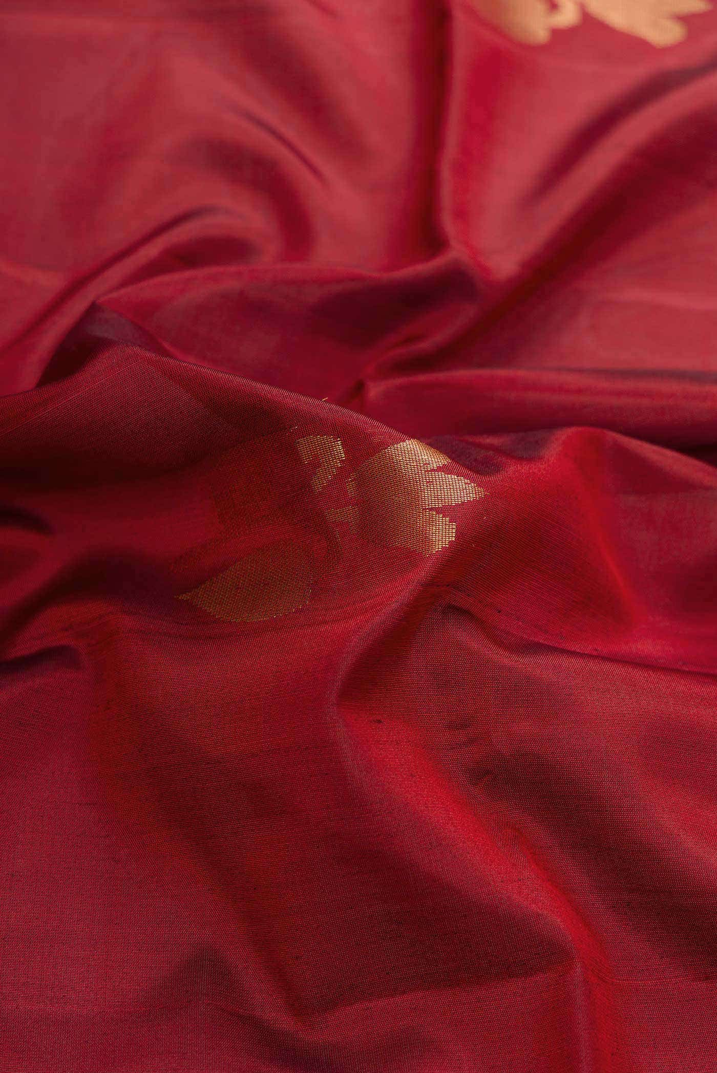 Maroon Dual Tone Soft Silk Saree