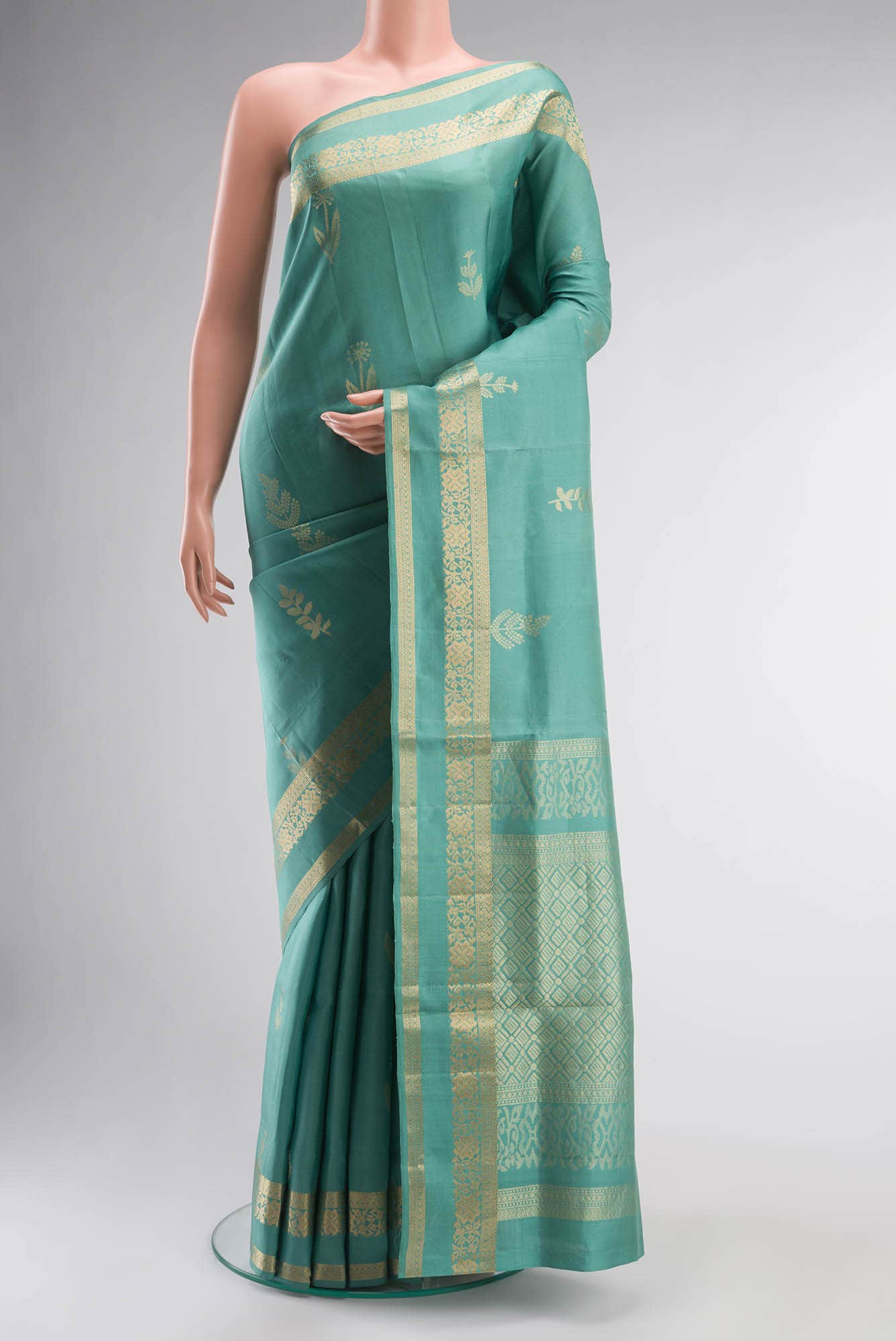 Sea Green Soft Silk Saree