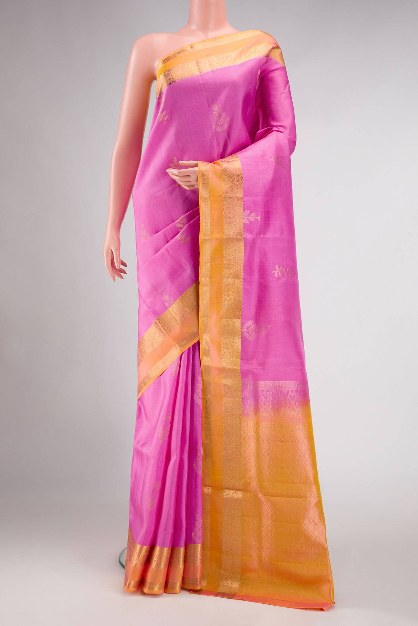 Pink Dual Tone Soft Silk Saree
