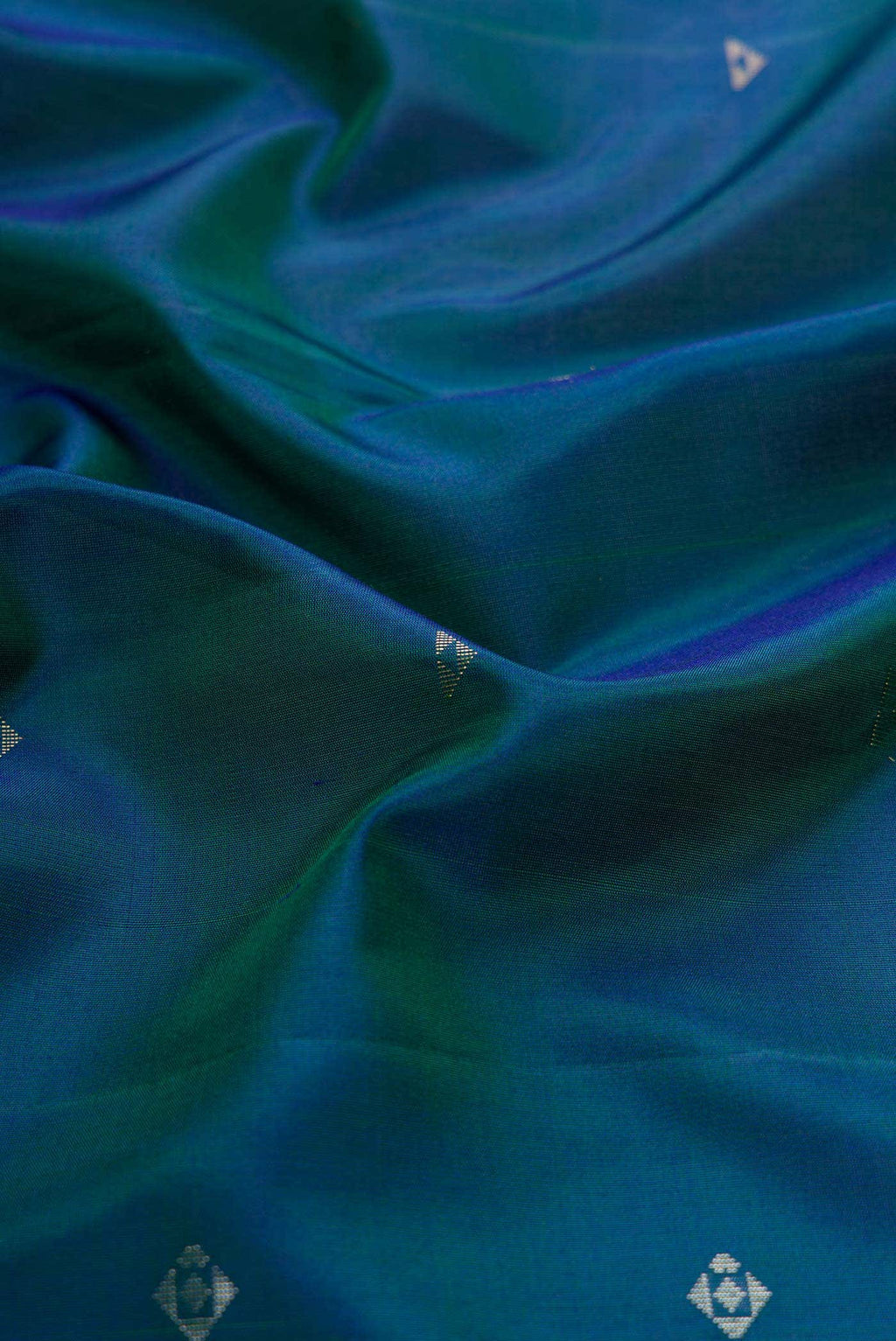 Teal Dual Tone Soft Silk Saree