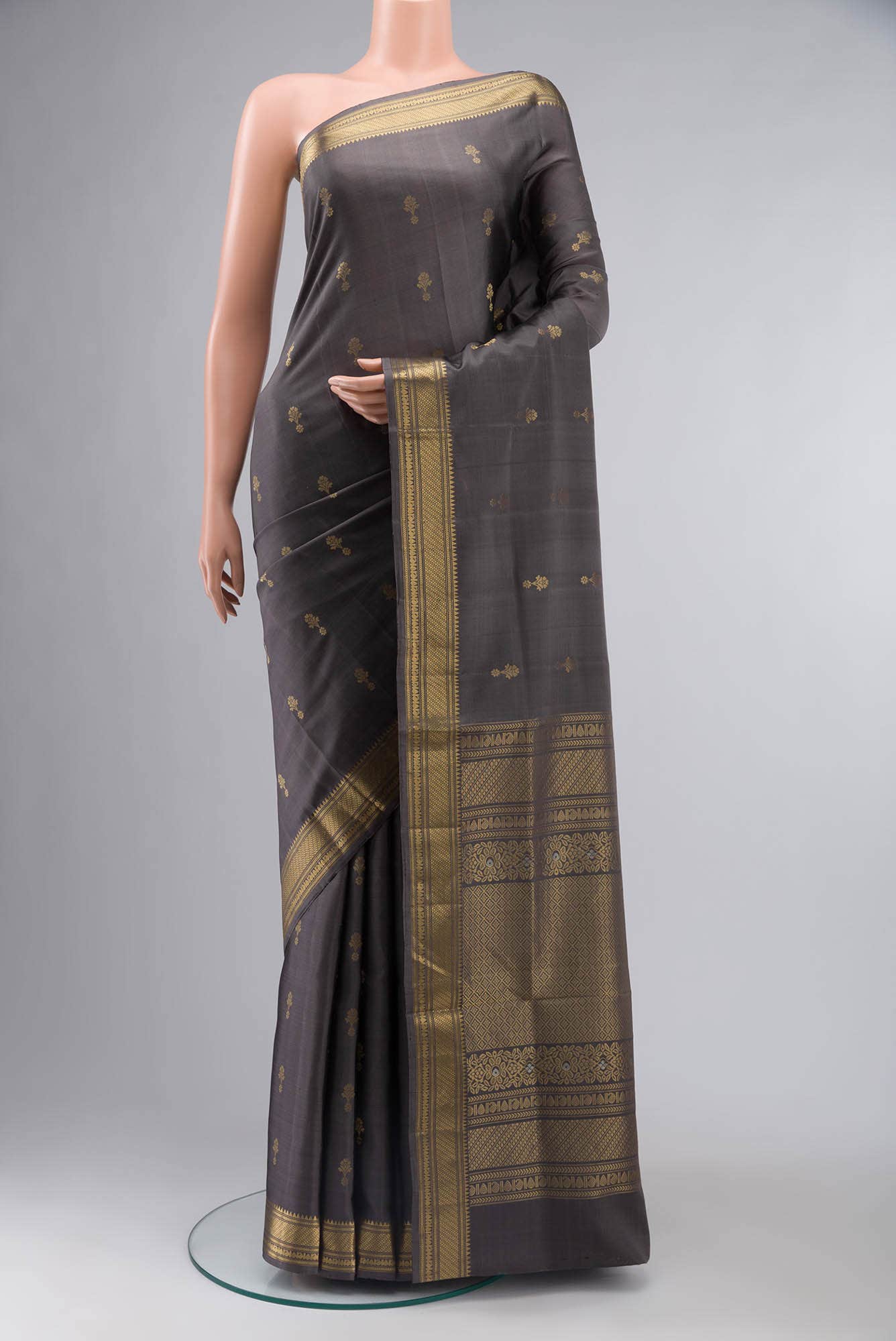 Grey Soft Silk Saree