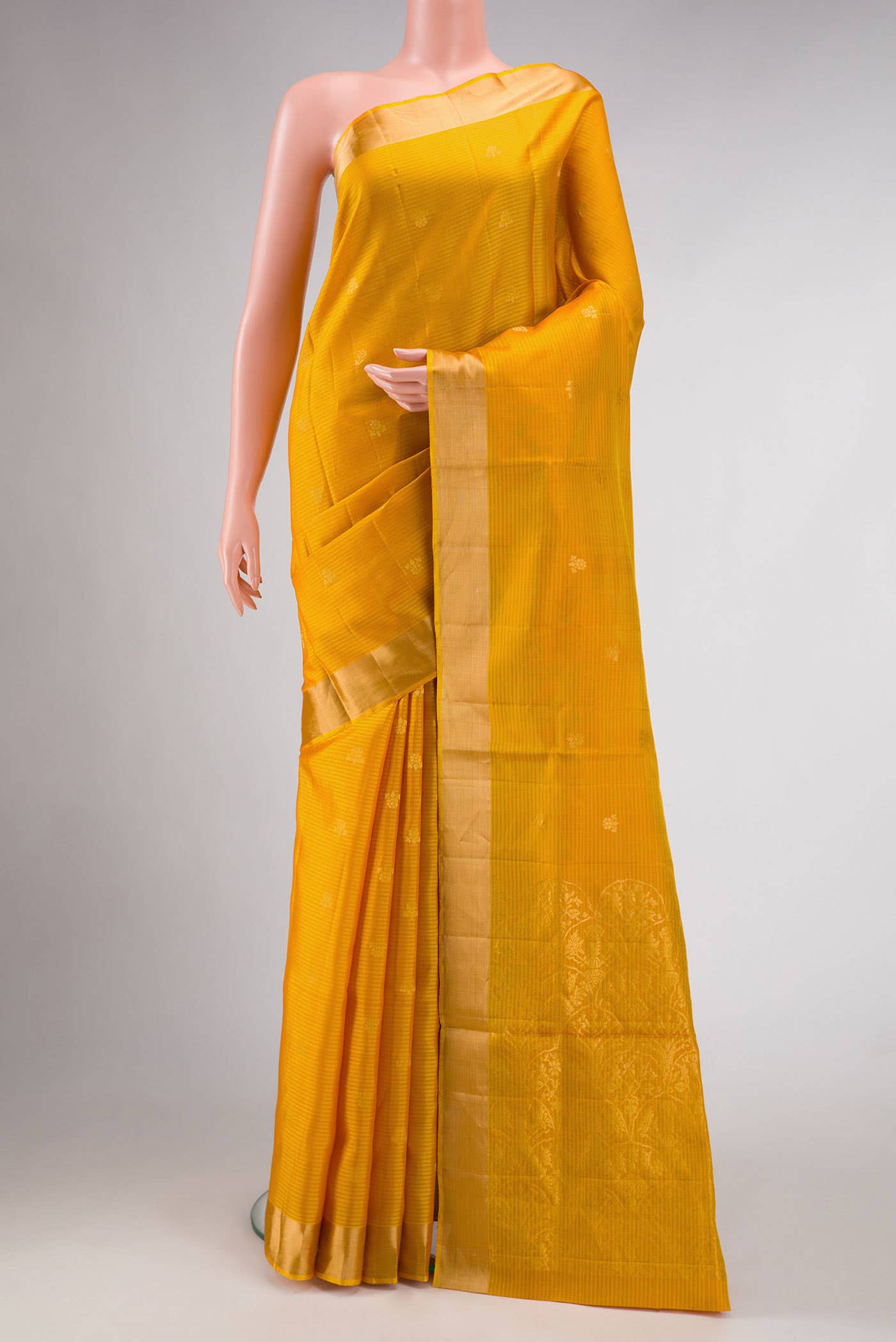 Yellow Dual Tone Soft Silk Saree