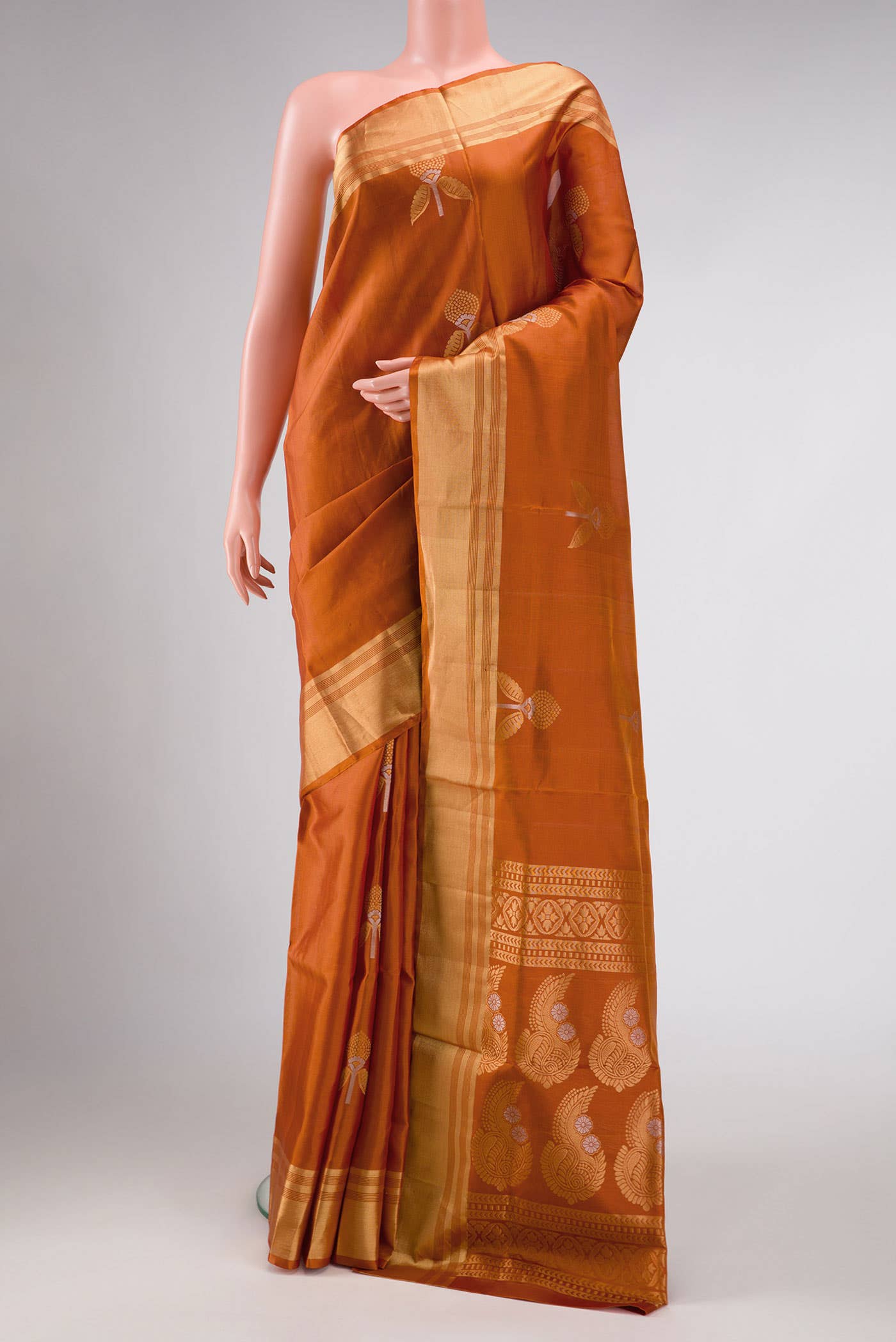 Mustard Dual Tone Soft Silk Saree