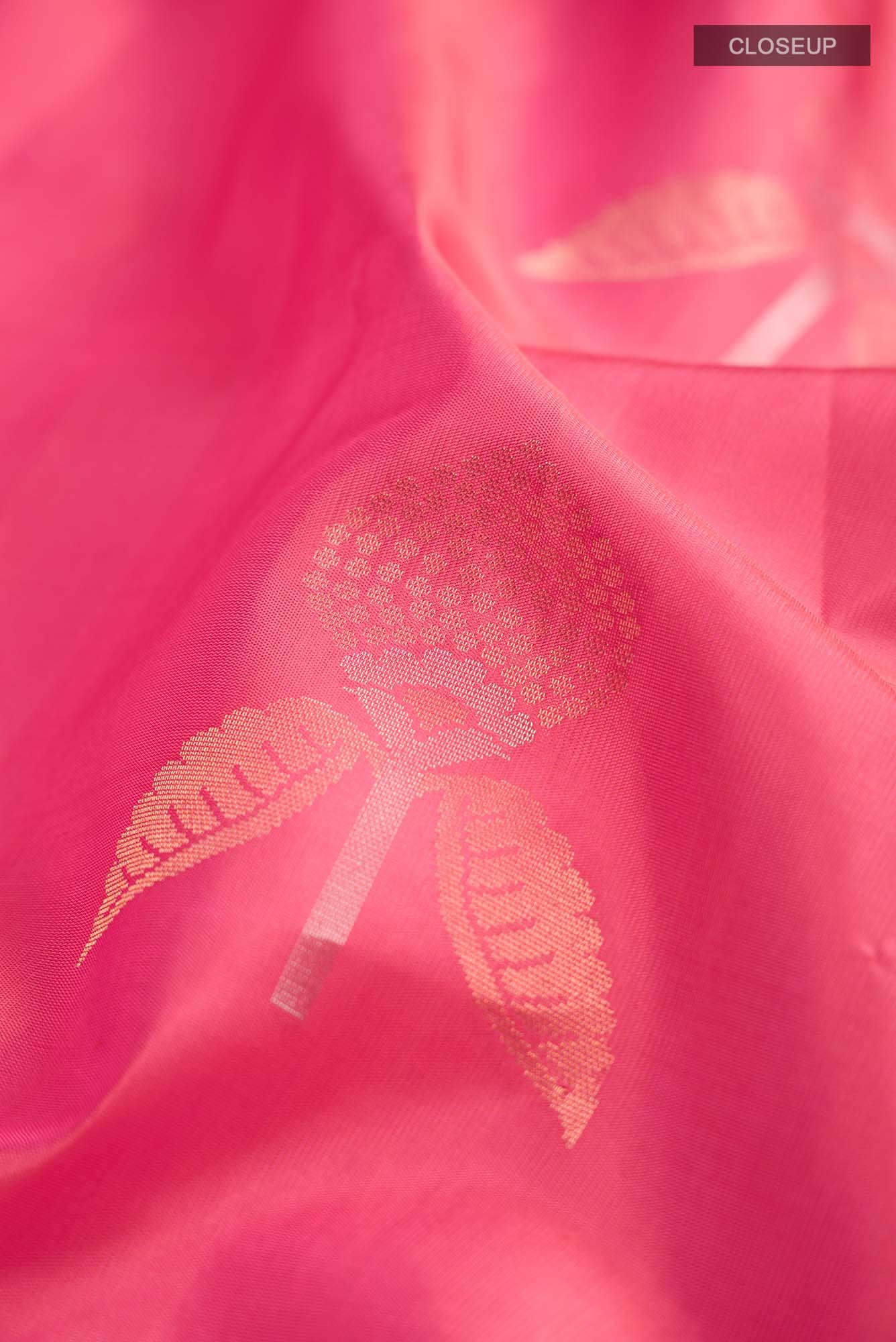 Pink with Orange Dual Tone Soft Silk Saree