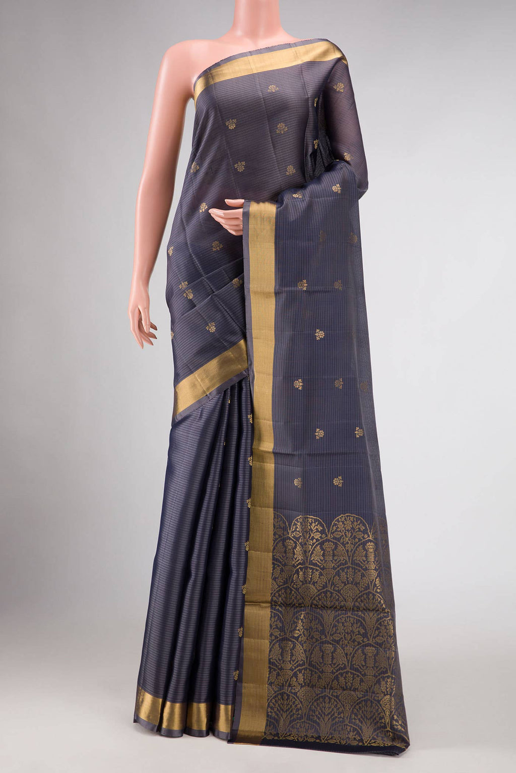 Grey Soft Silk Saree