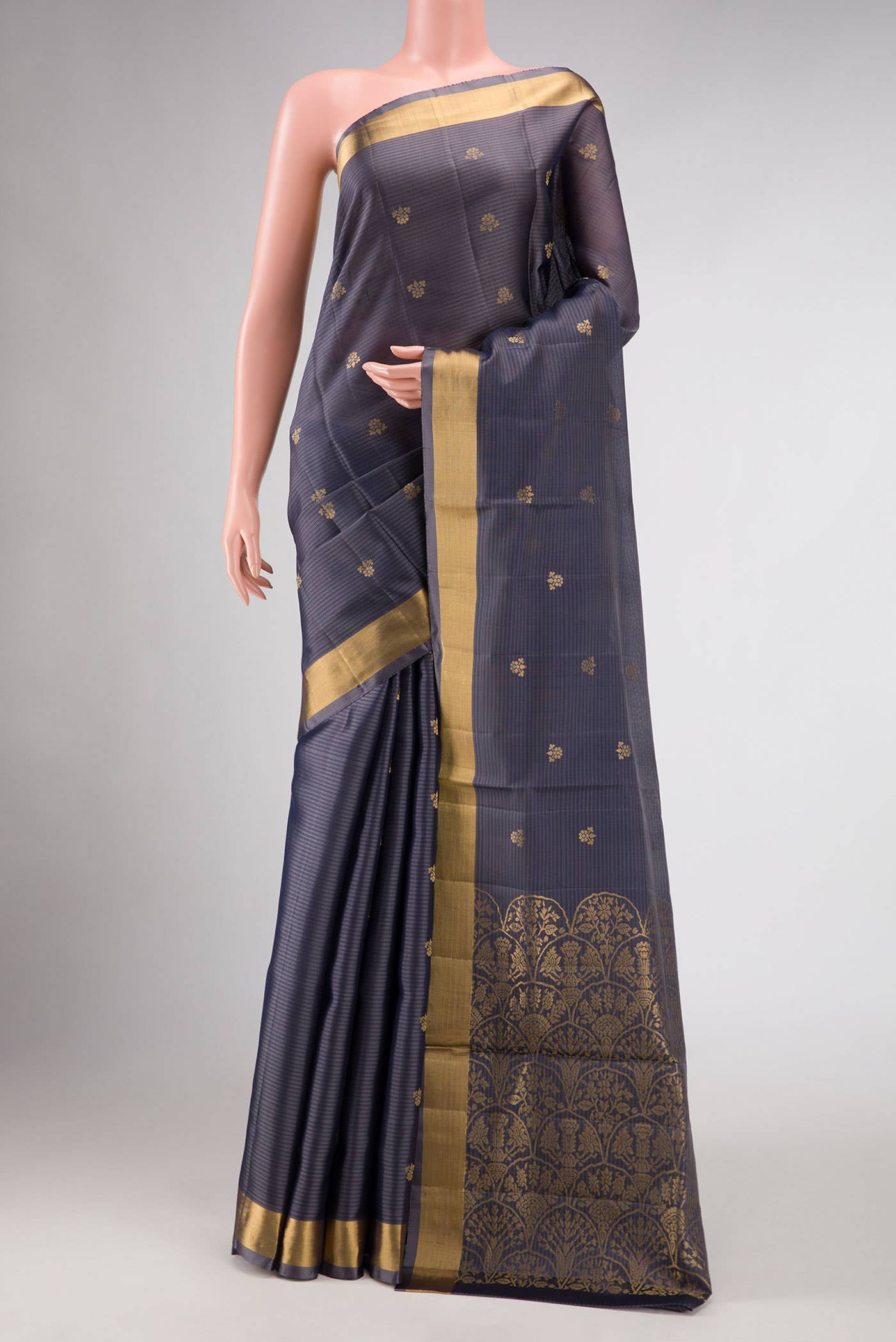 Grey Soft Silk Saree