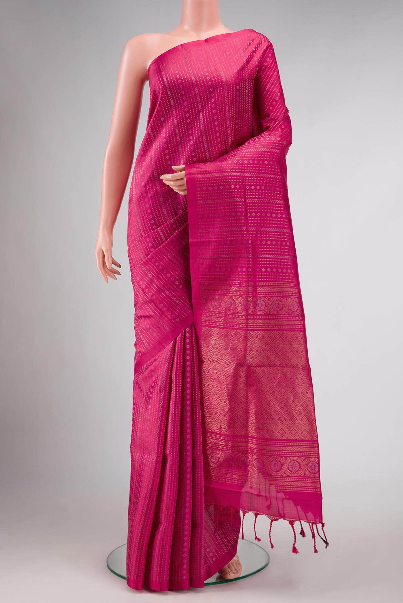 Pink Dual Tone Soft Silk Saree