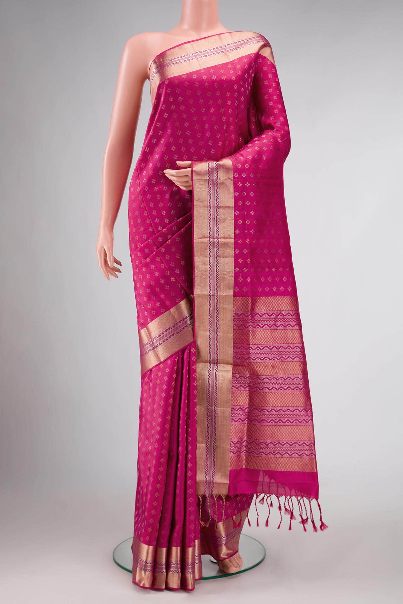 Pink Dual Tone Soft Silk Saree