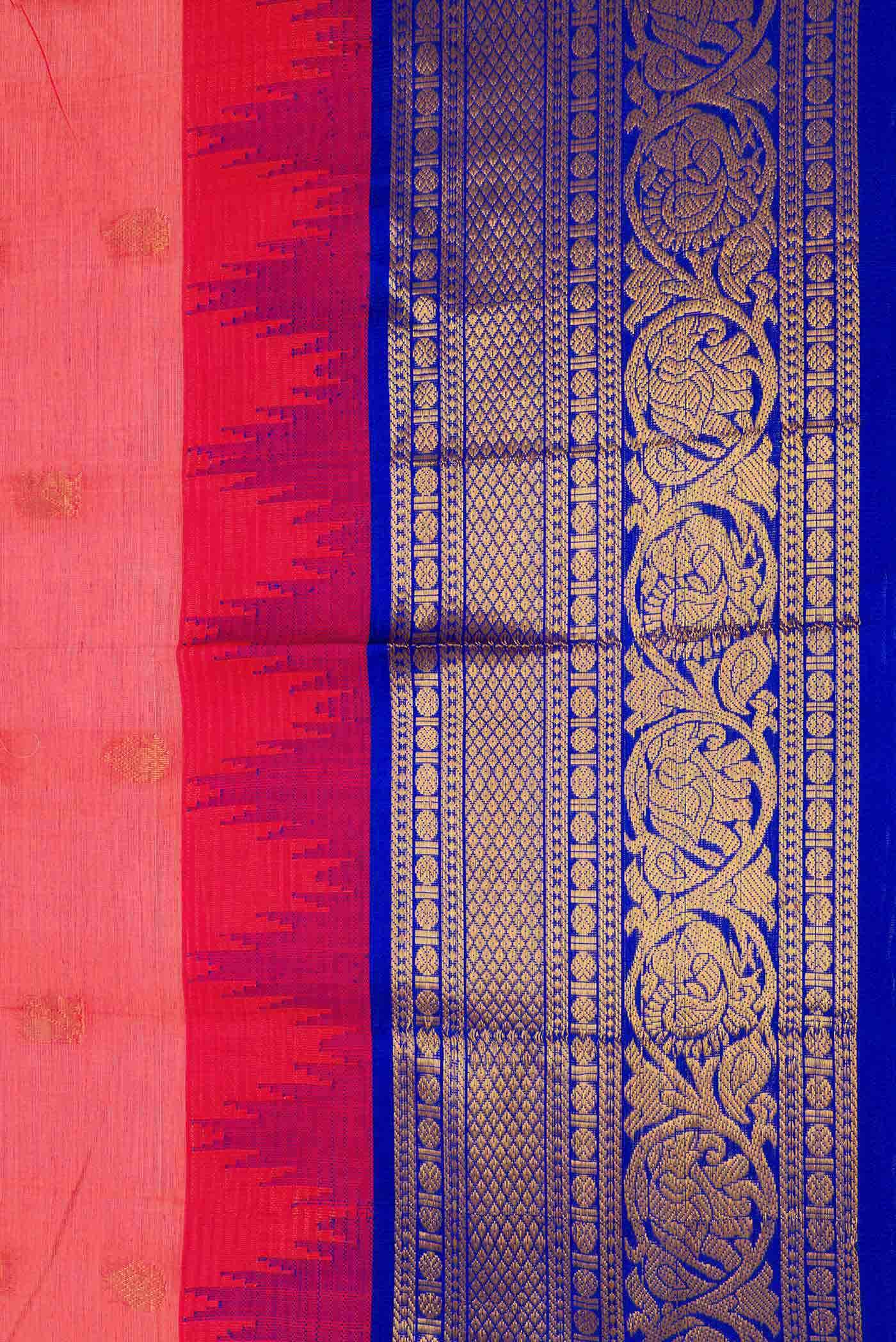 Rose pink Dual Tone Silk Cotton Saree