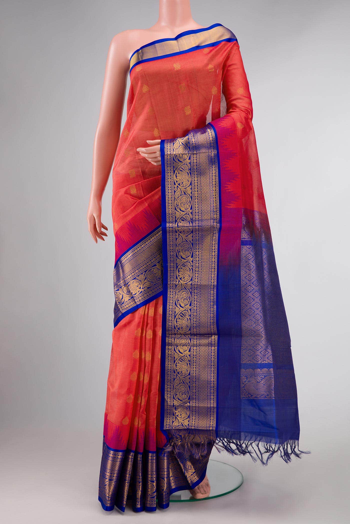 Rose pink Dual Tone Silk Cotton Saree