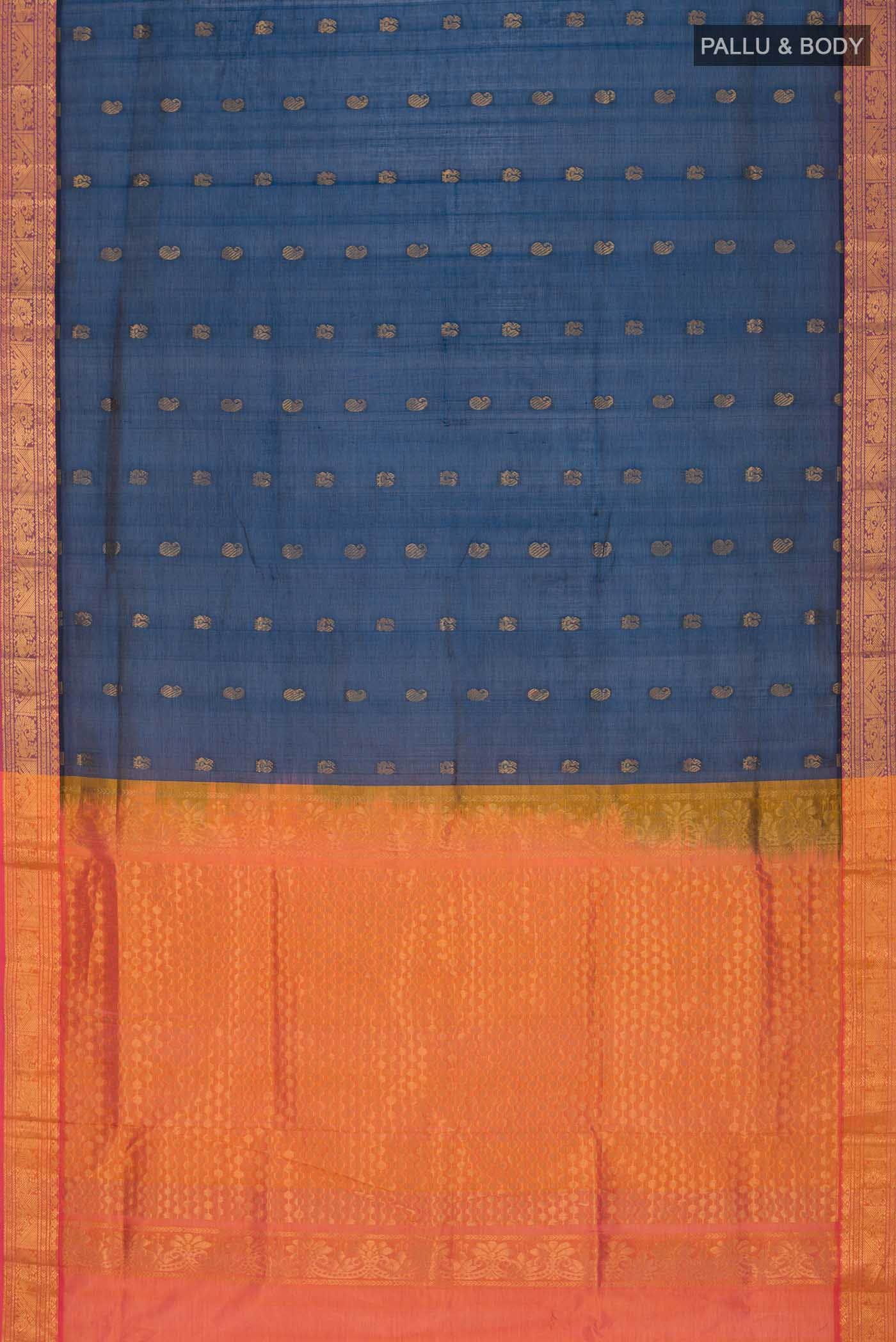 Blue Silk Cotton Saree
