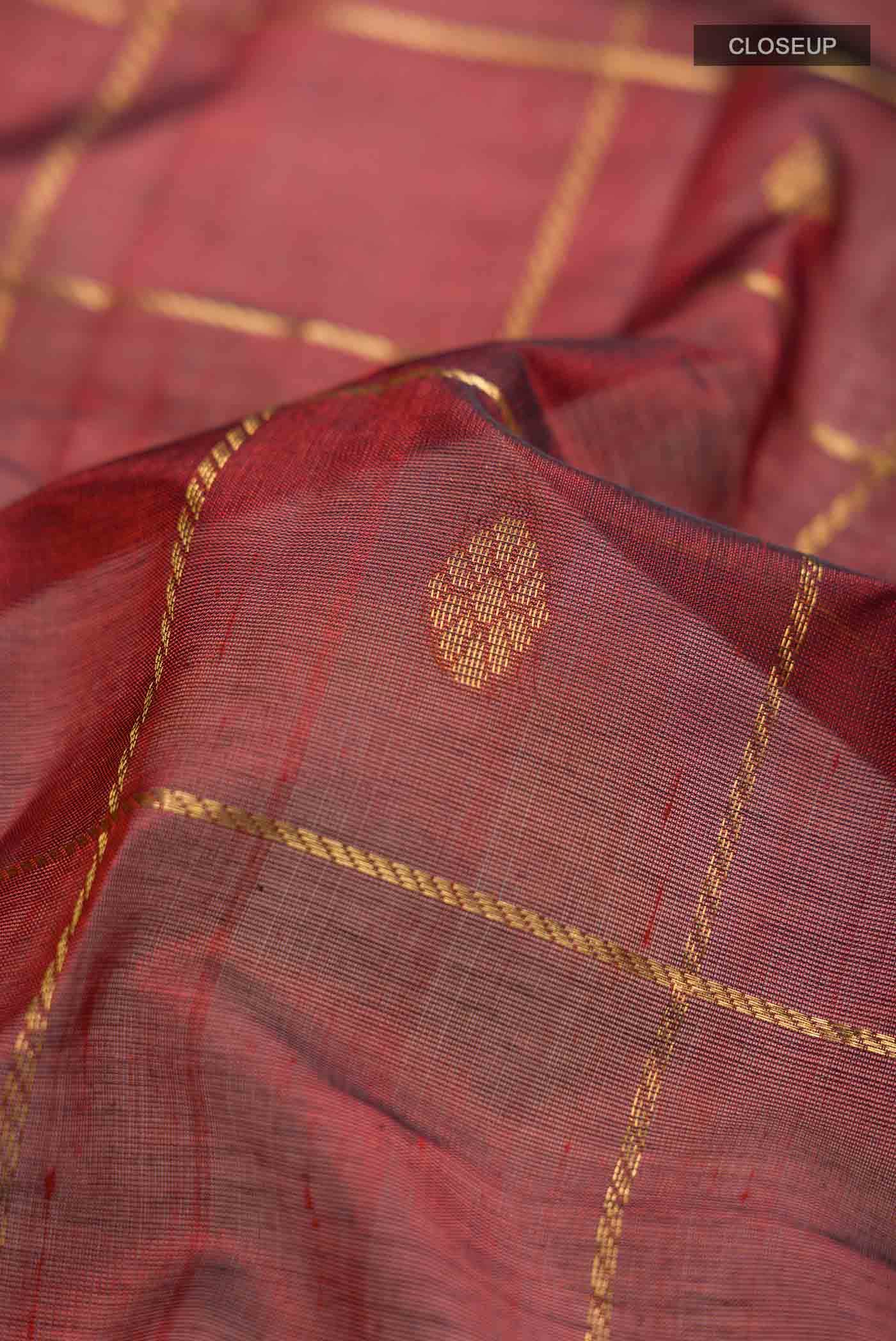 Maroon Silk Cotton Saree