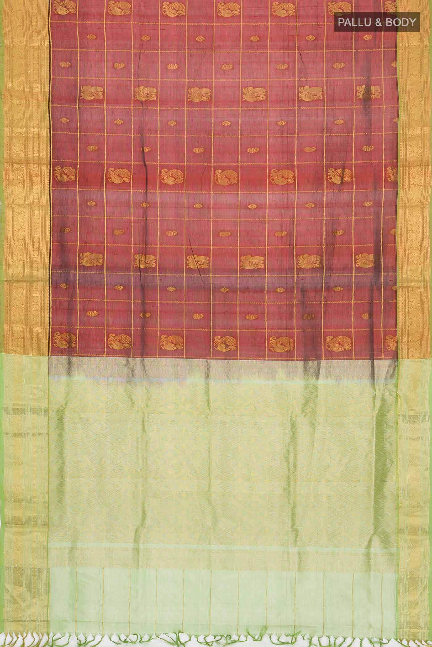 Maroon Silk Cotton Saree