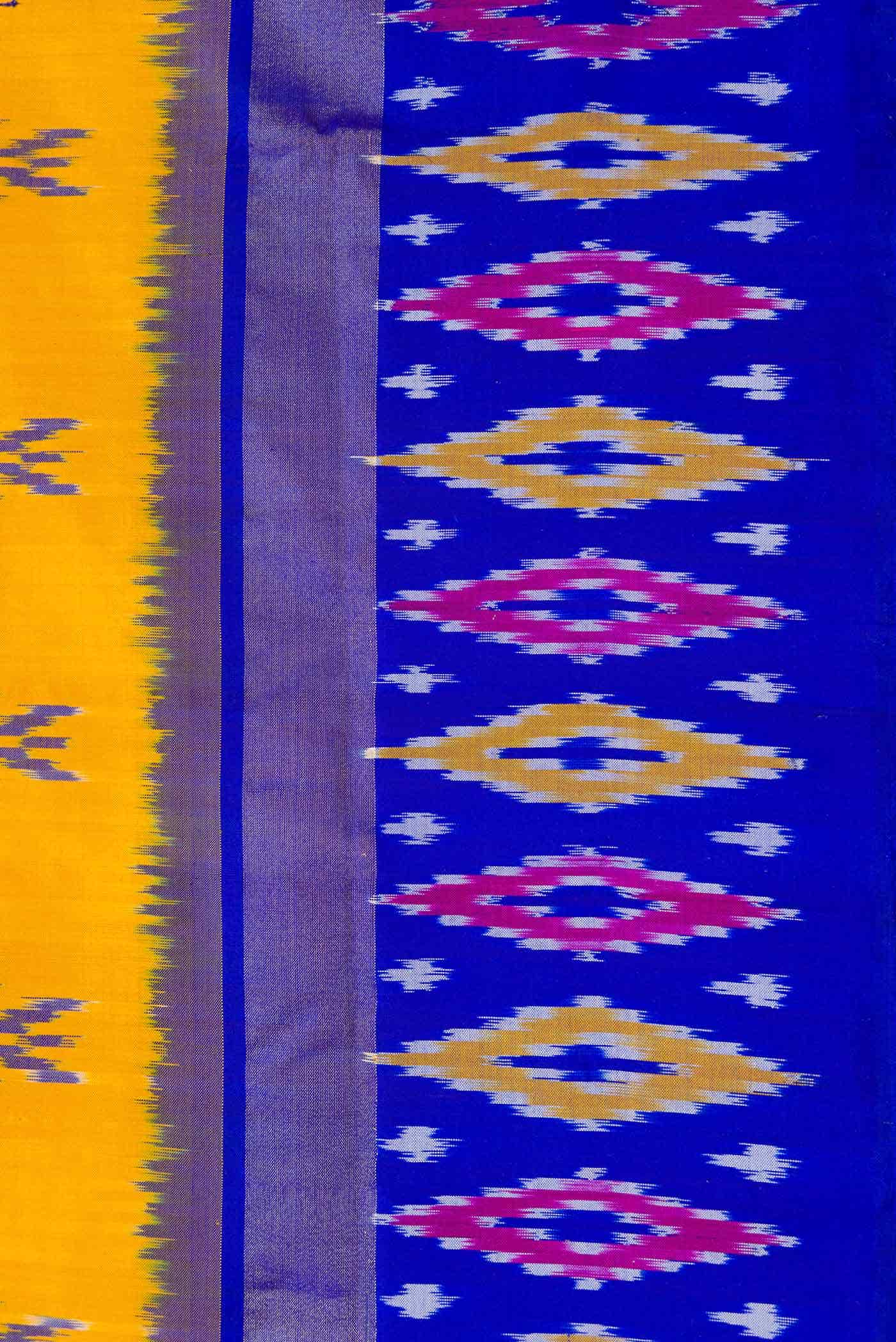 Mustard Dual Tone Pochampally Silk Saree