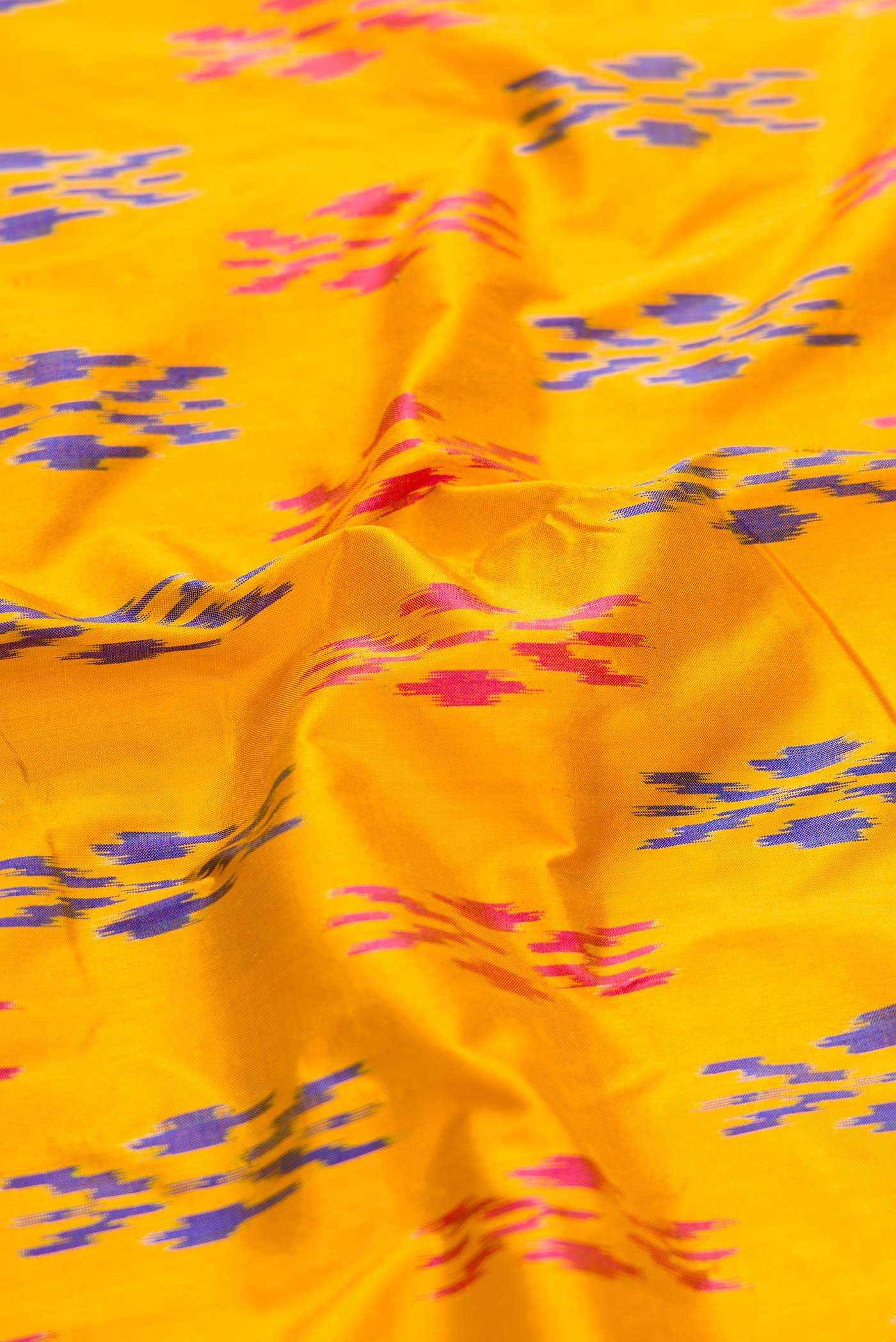 Mustard Dual Tone Pochampally Silk Saree