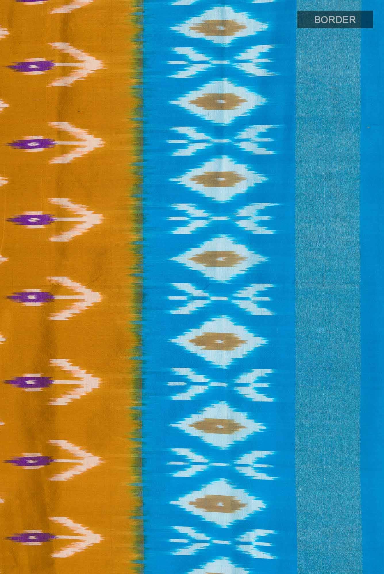 Mustard Pochampally Silk Saree