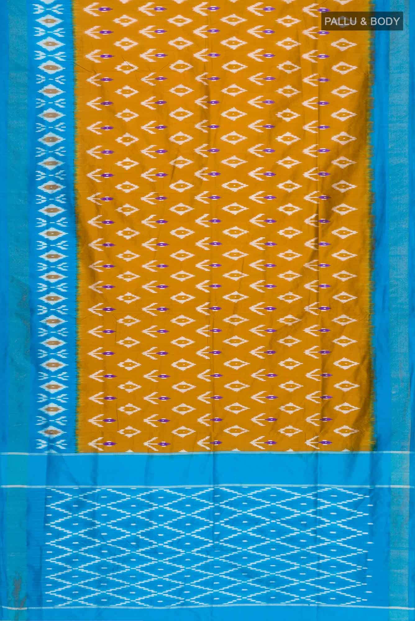 Mustard Pochampally Silk Saree