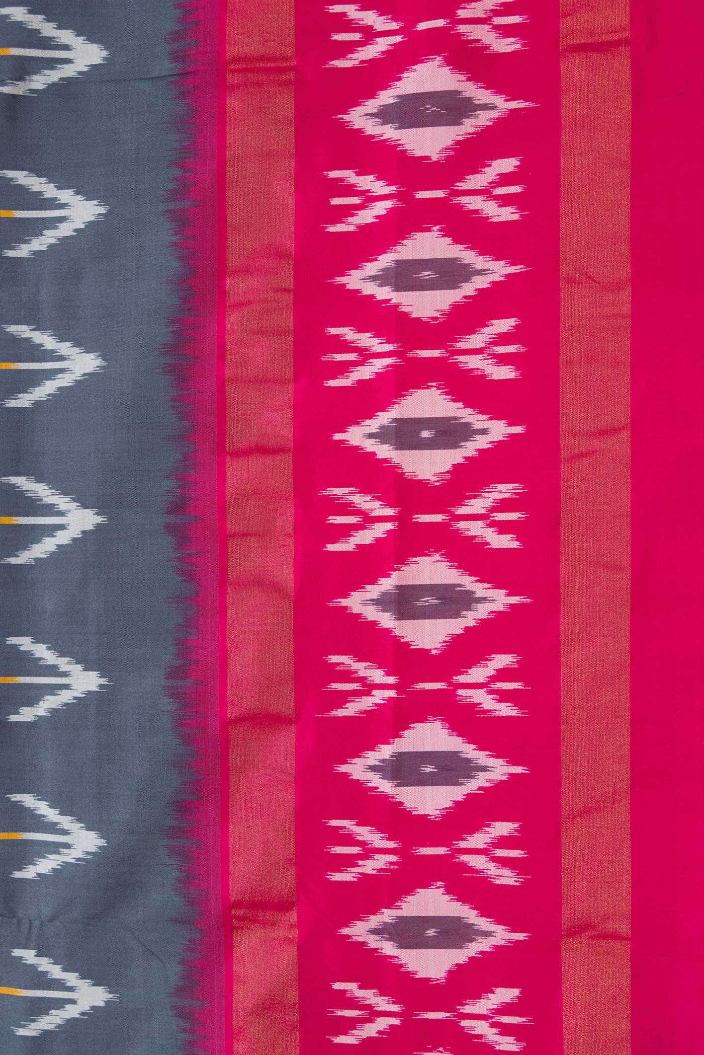 Grey Pochampally Silk Saree