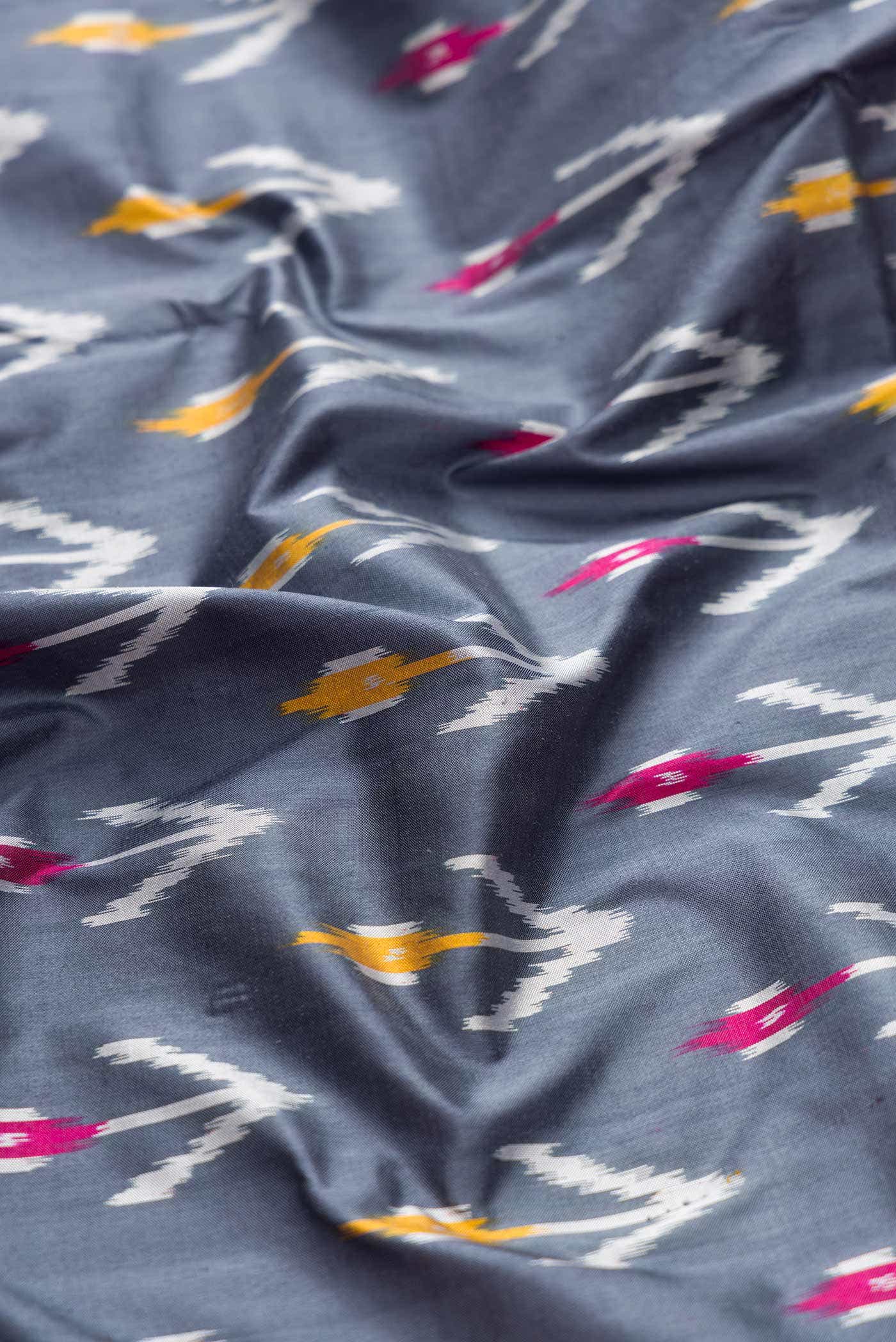 Grey Pochampally Silk Saree