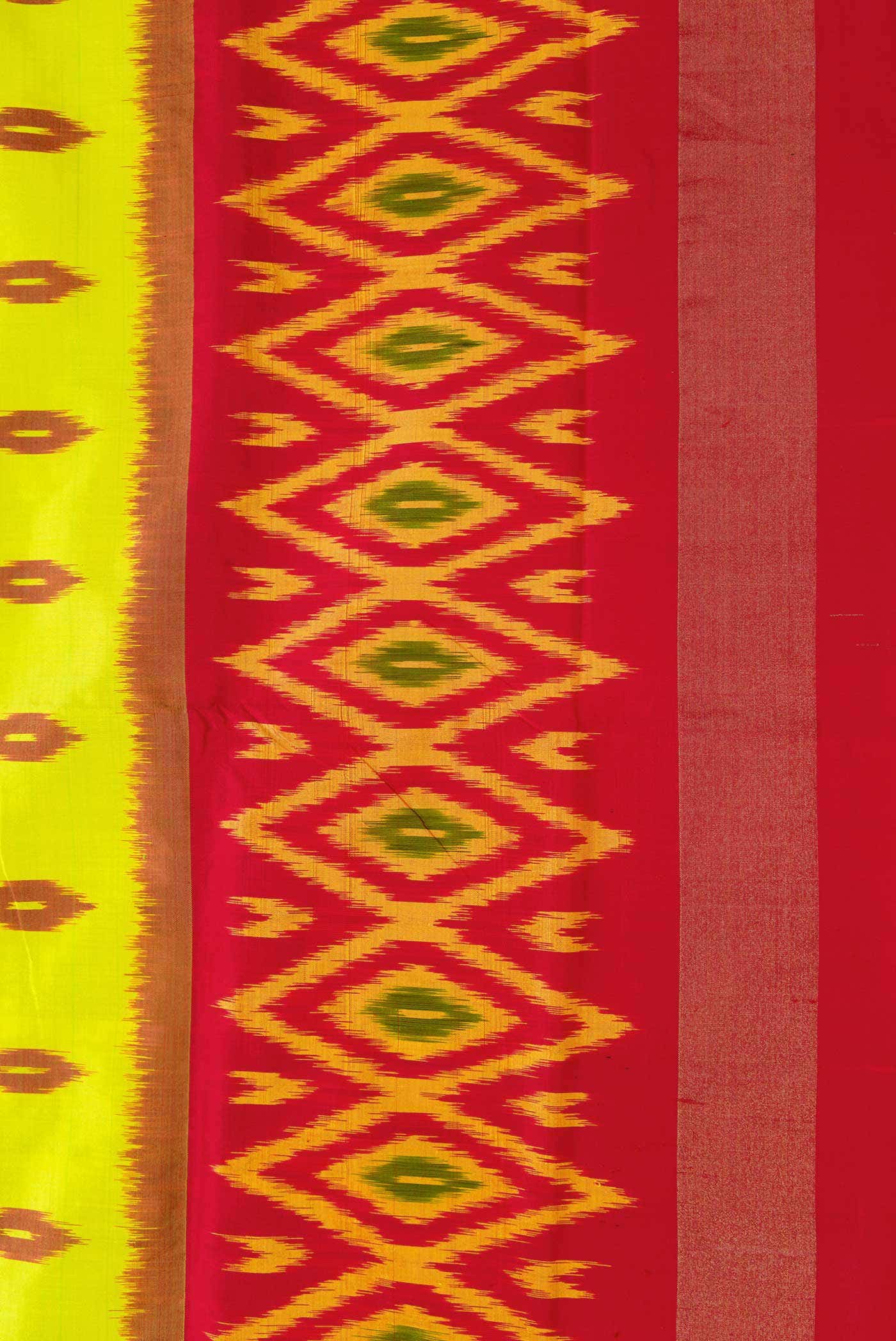 Light Green Dual Tone Double Ikat Saree