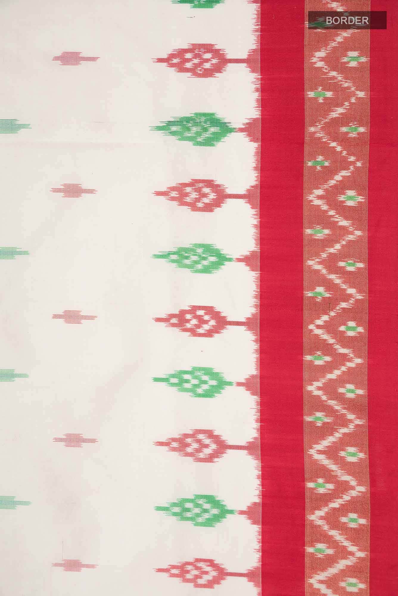 Cream Pochampally Silk Saree