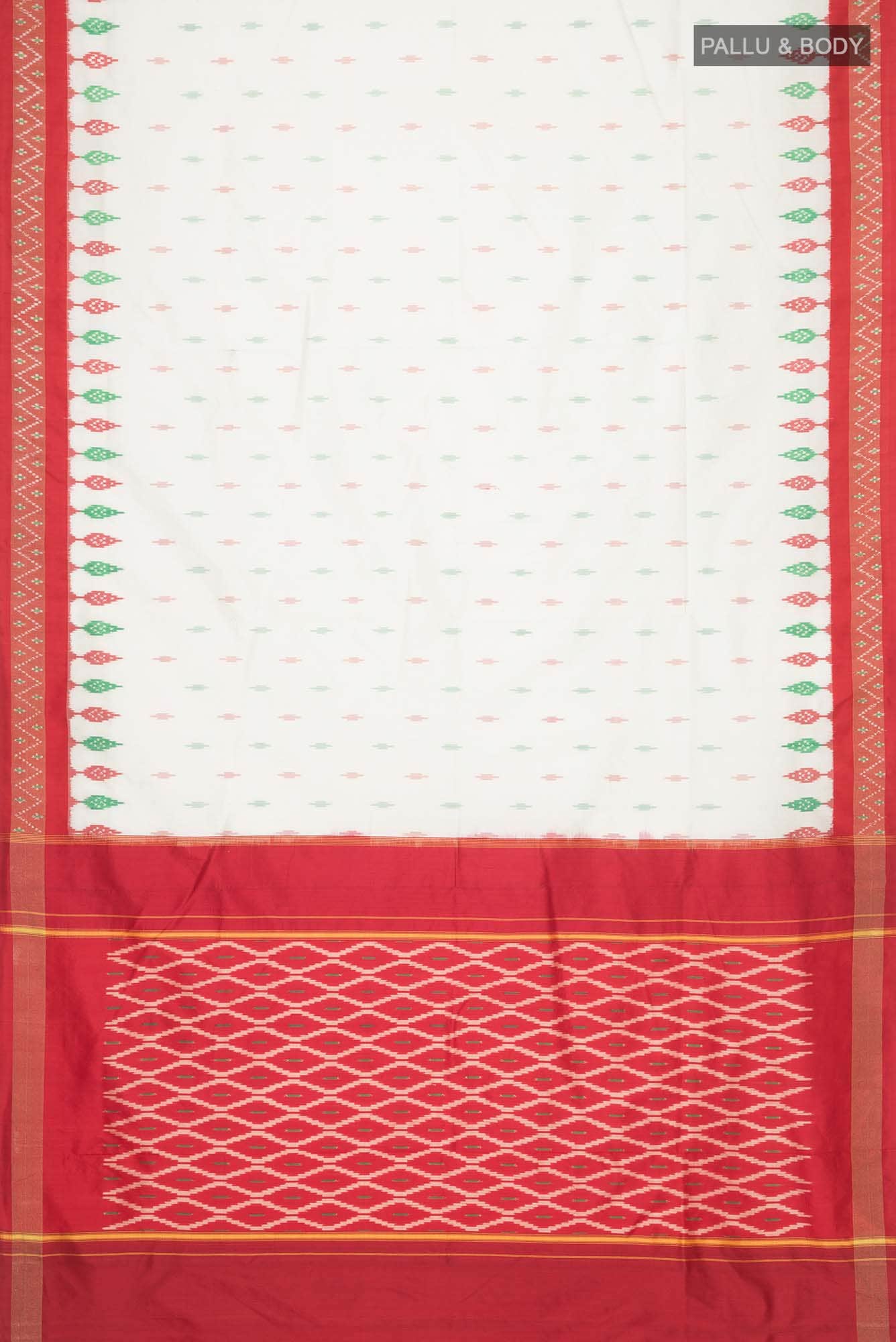 Cream Pochampally Silk Saree