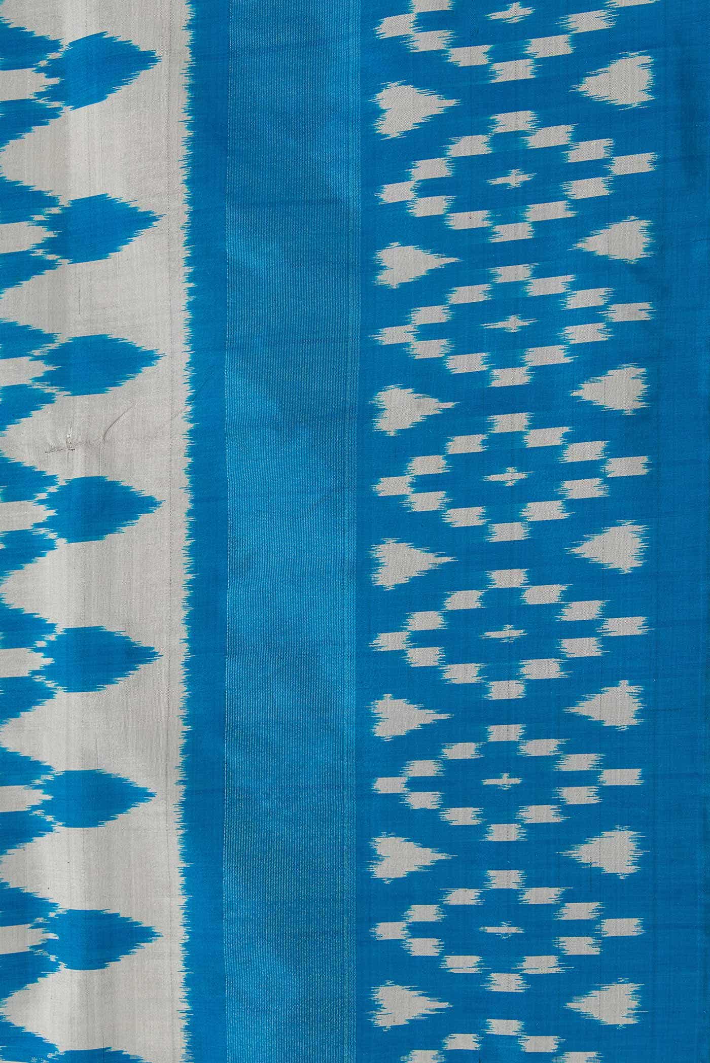 Grey Dual Tone Double Ikat Saree
