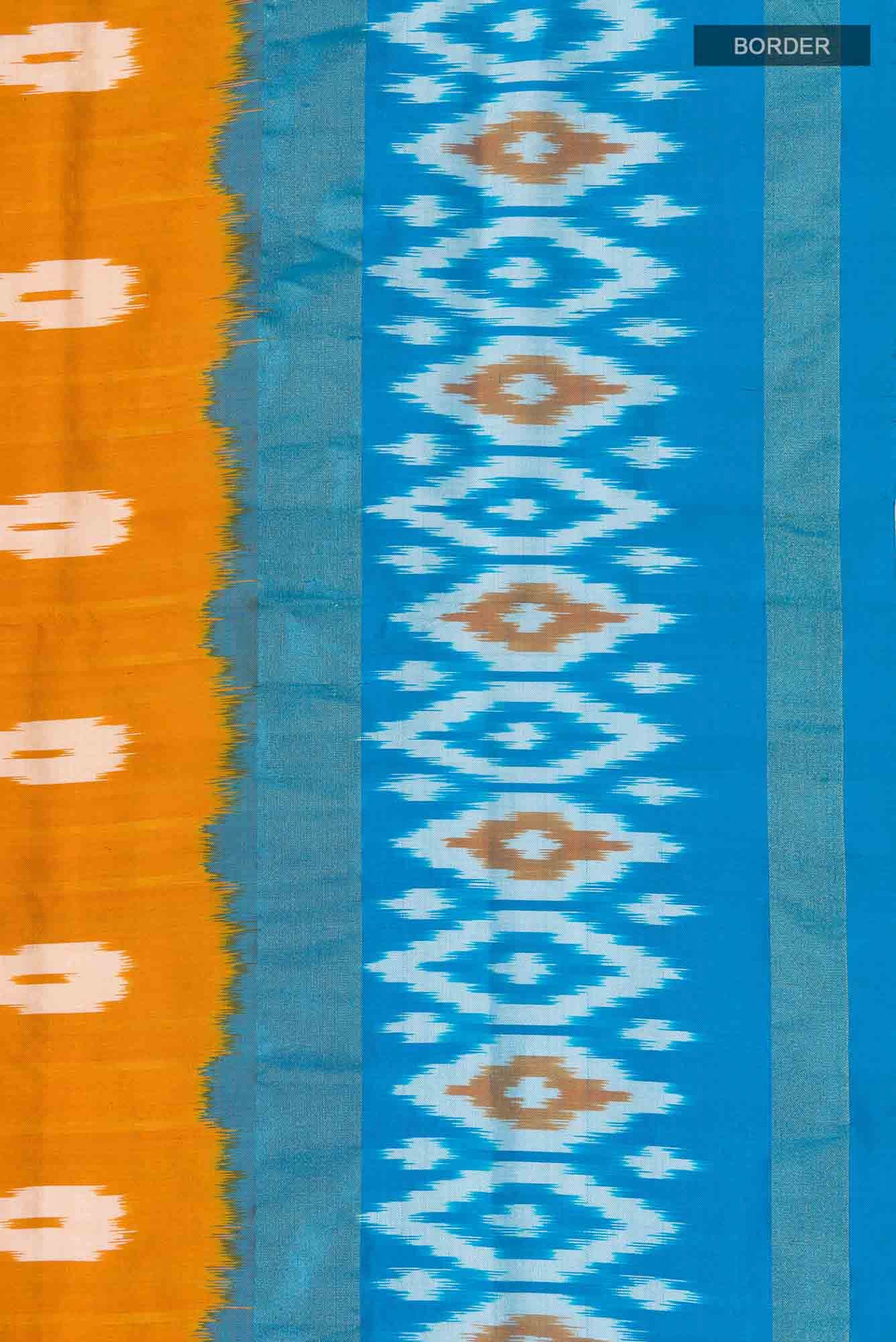 Mustard Pochampally Silk Saree