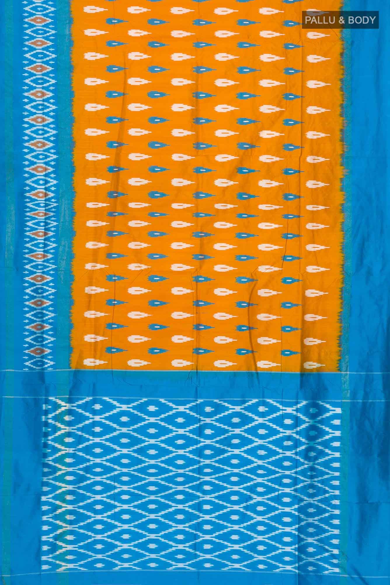 Mustard Pochampally Silk Saree