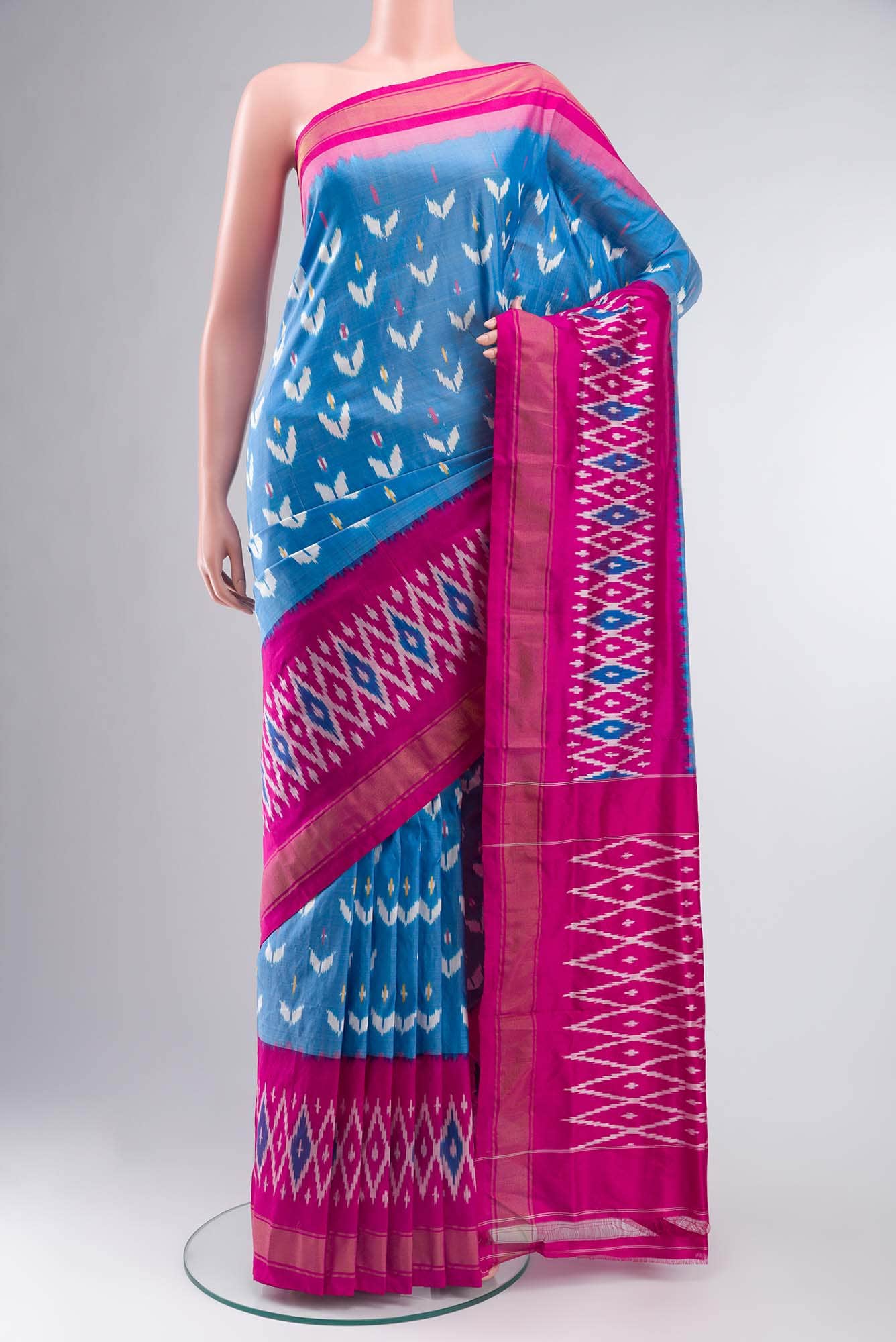 Blue Pochampally Silk Saree