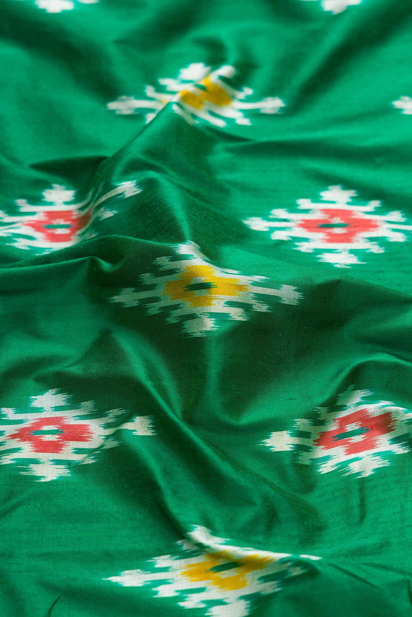 Green Dual Tone Double Ikat Saree