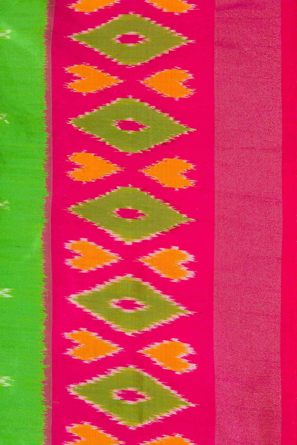 Parrot Green Dual Tone Pochampally Silk Saree