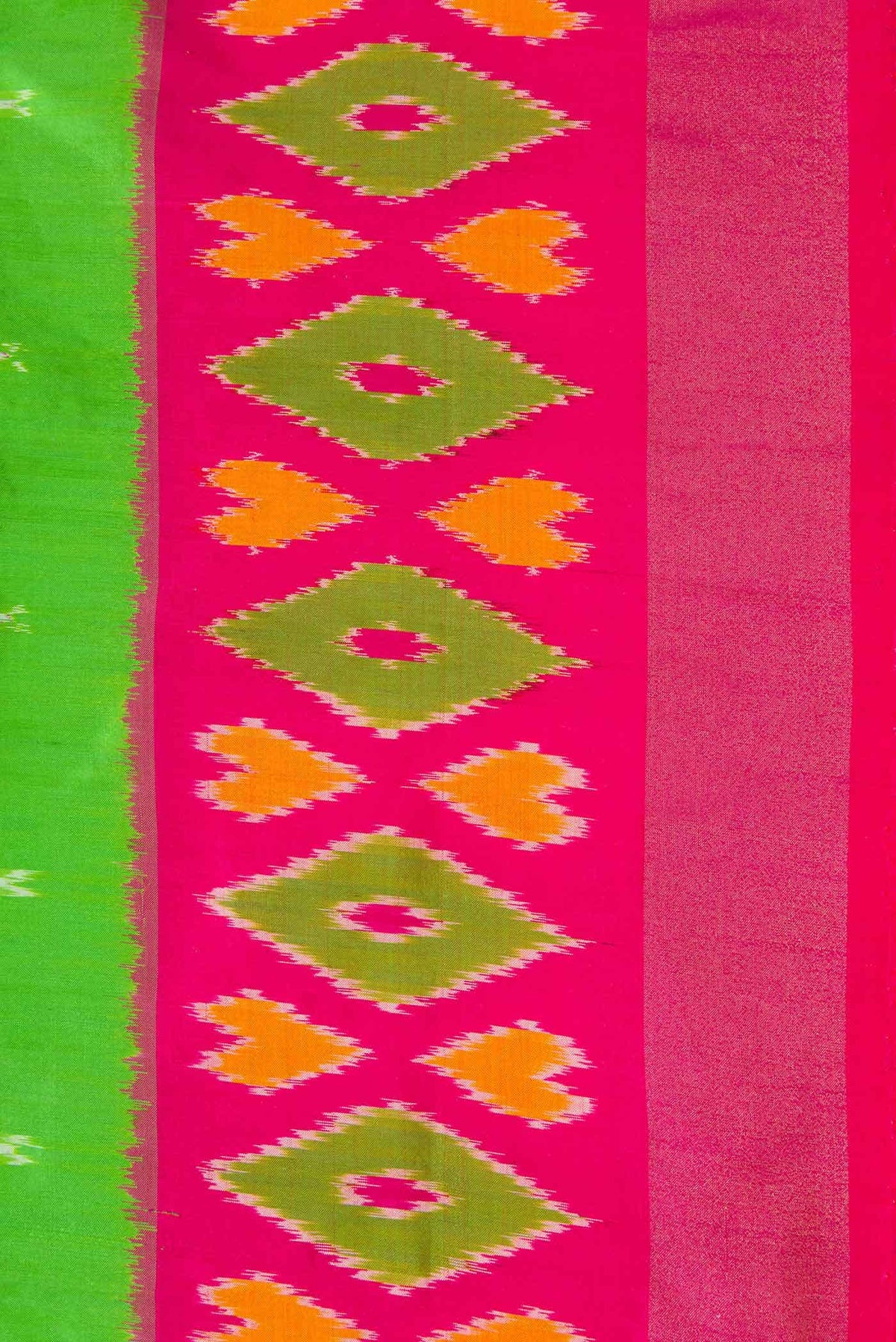 Parrot Green Dual Tone Pochampally Silk Saree