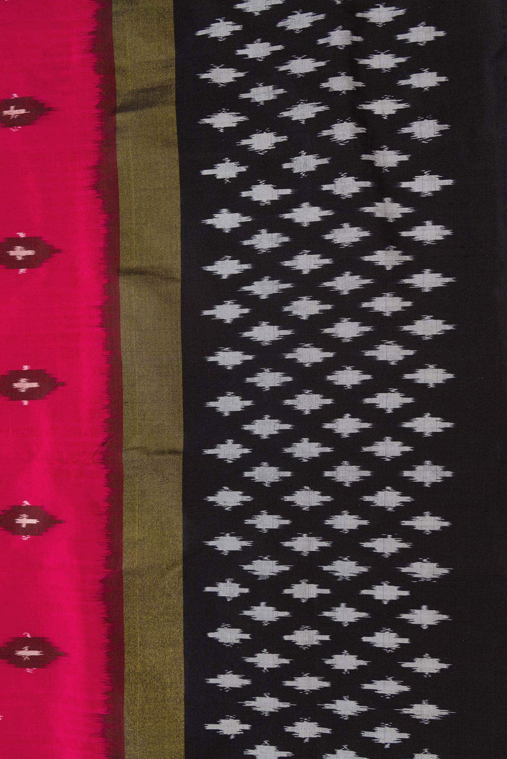Dark Pink Dual Tone Double Ikat Saree