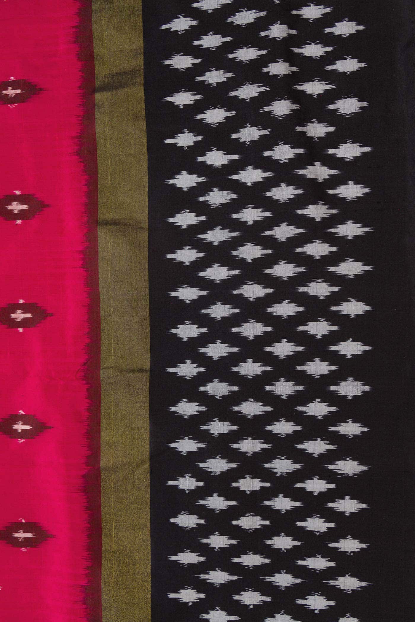 Dark Pink Dual Tone Double Ikat Saree