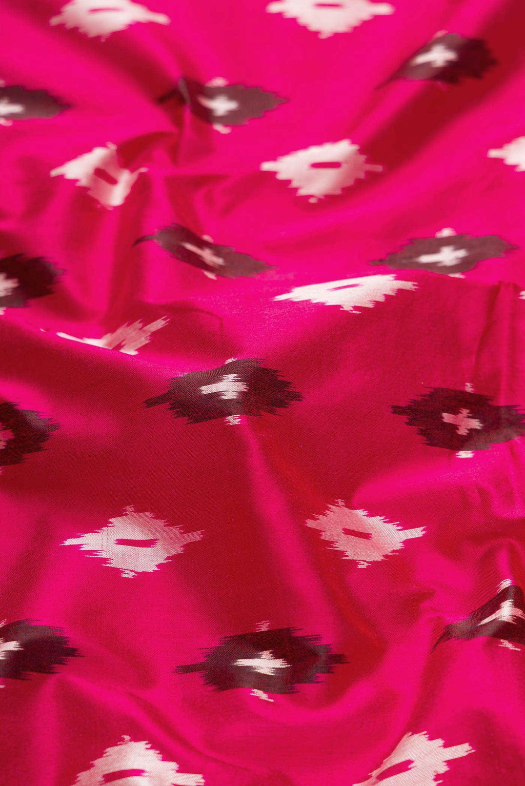 Dark Pink Dual Tone Double Ikat Saree