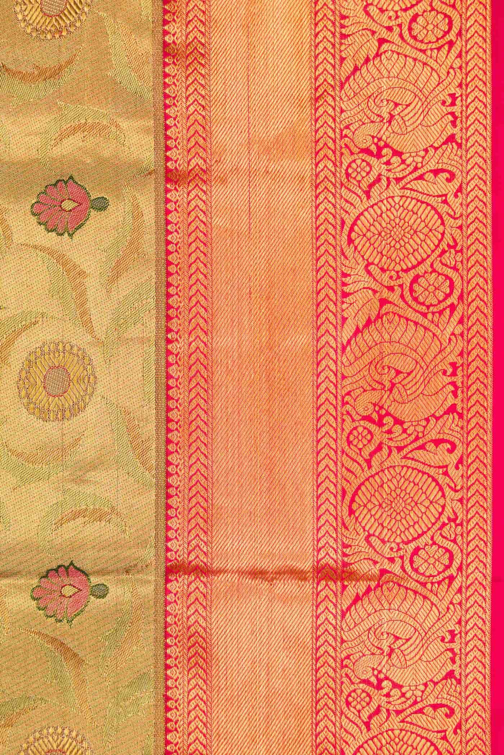 Gold Dual Tone Kanchipuram Tissue Silk Saree