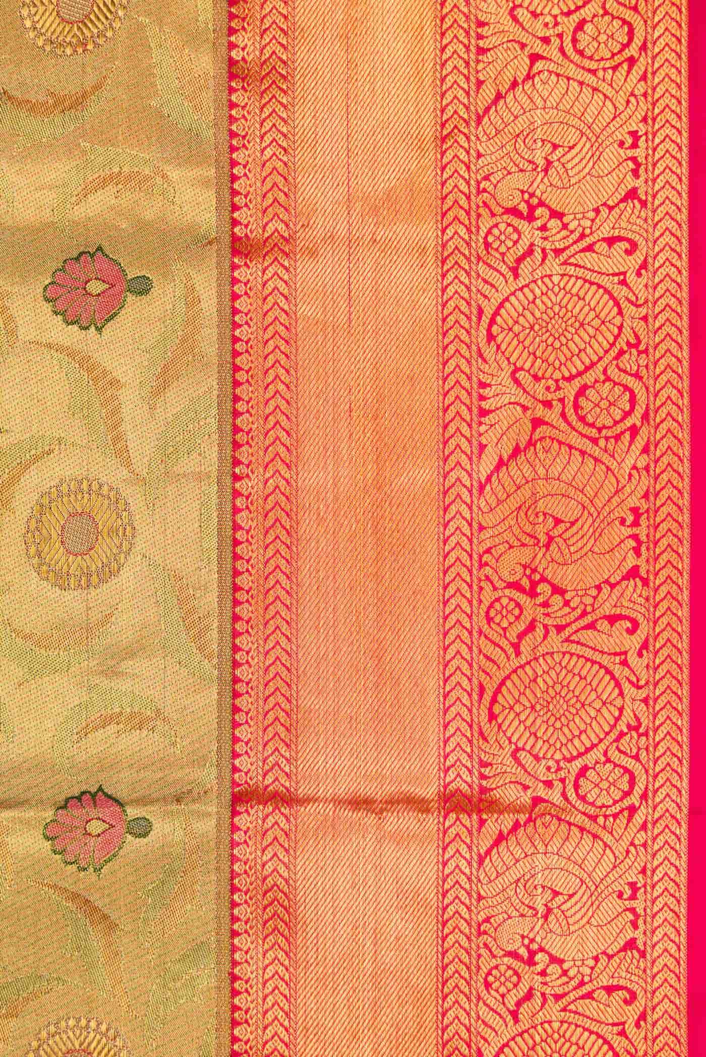 Gold Dual Tone Kanchipuram Tissue Silk Saree
