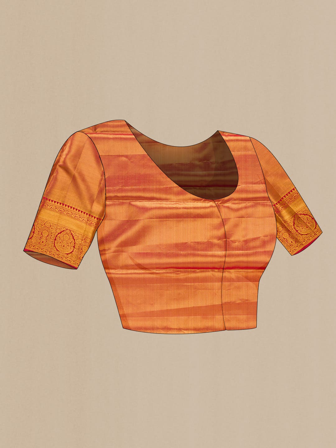 Gold Dual Tone Kanchipuram Tissue Silk Saree