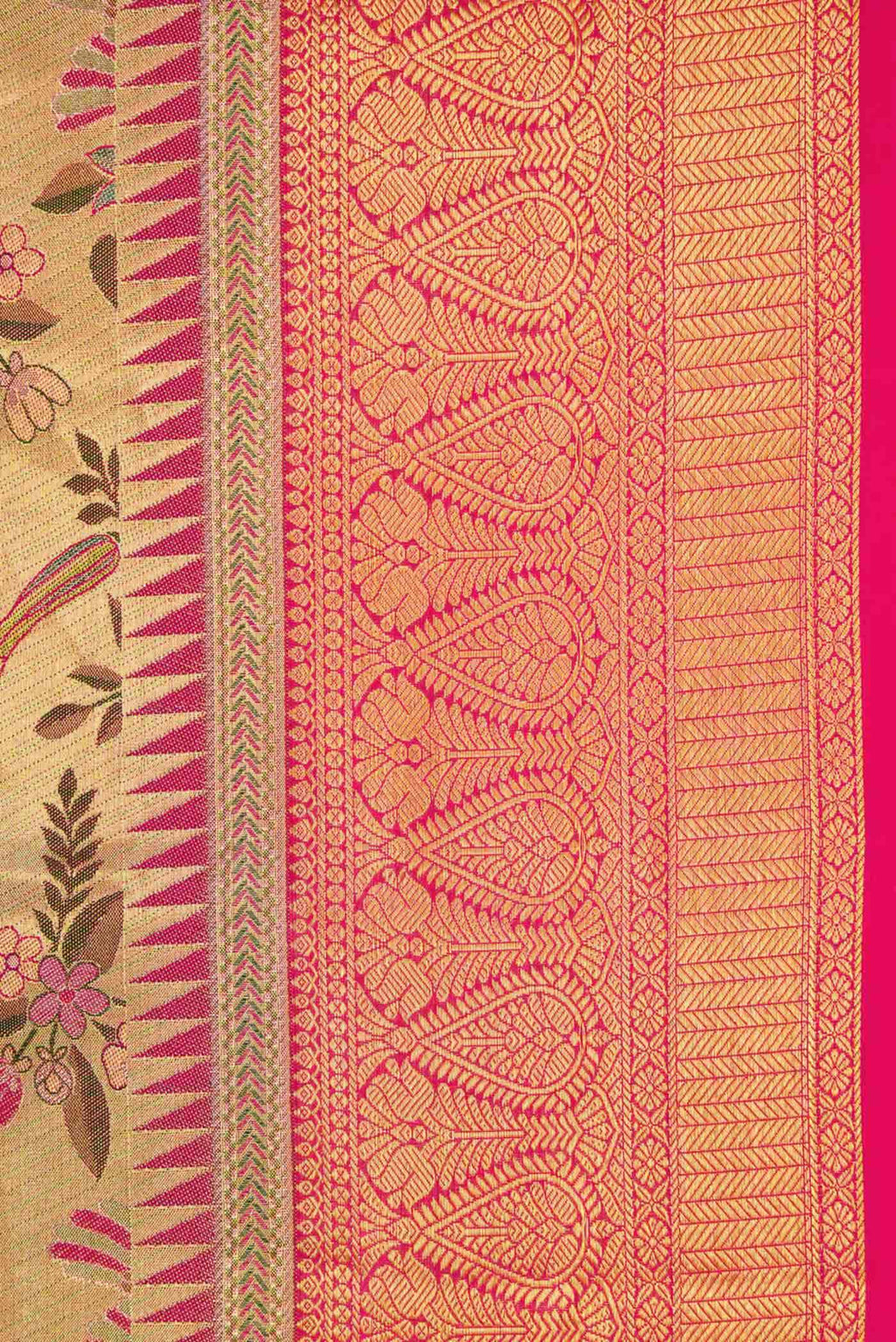 Gold Dual Tone Kanchipuram Tissue Silk Saree