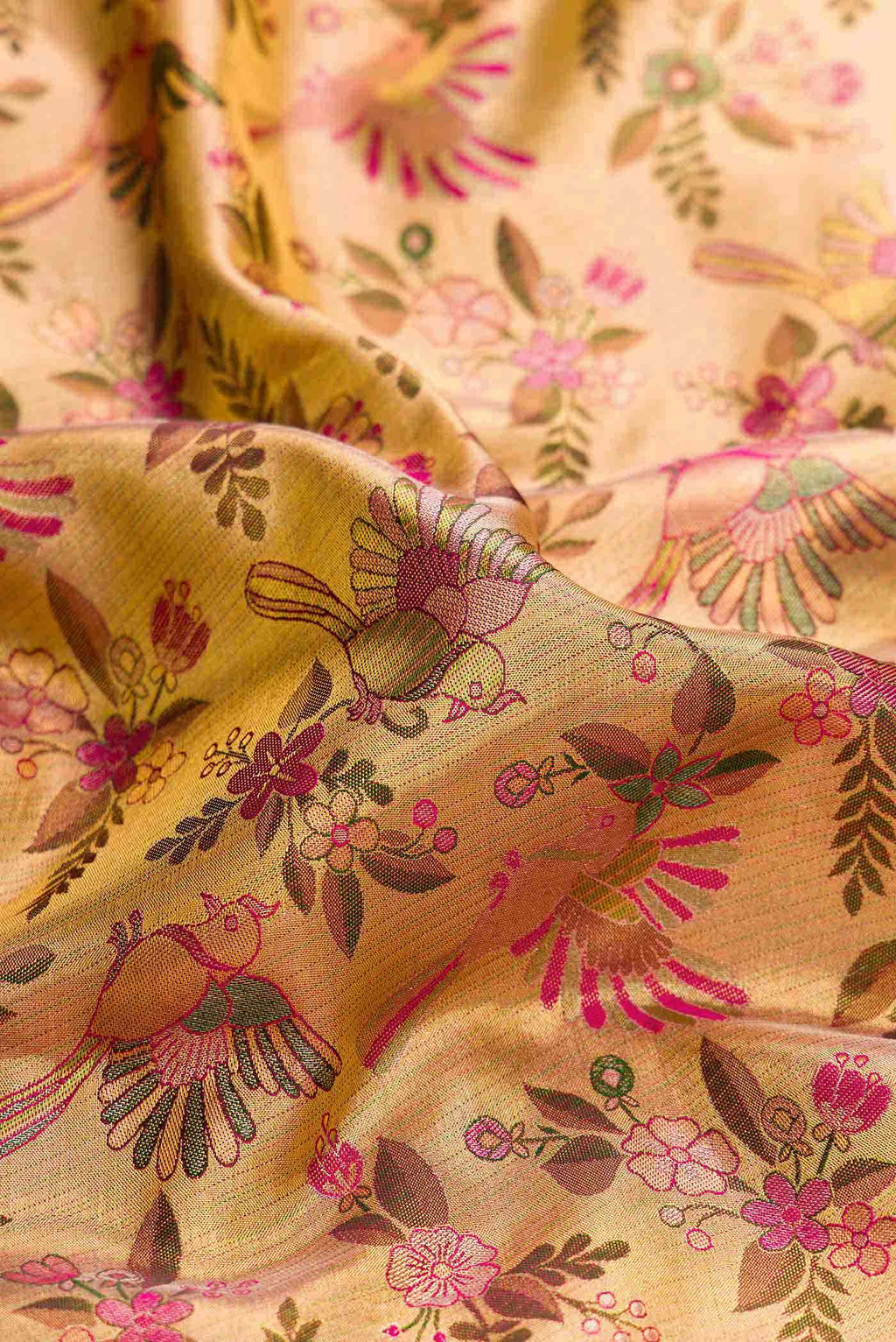 Gold Dual Tone Kanchipuram Tissue Silk Saree