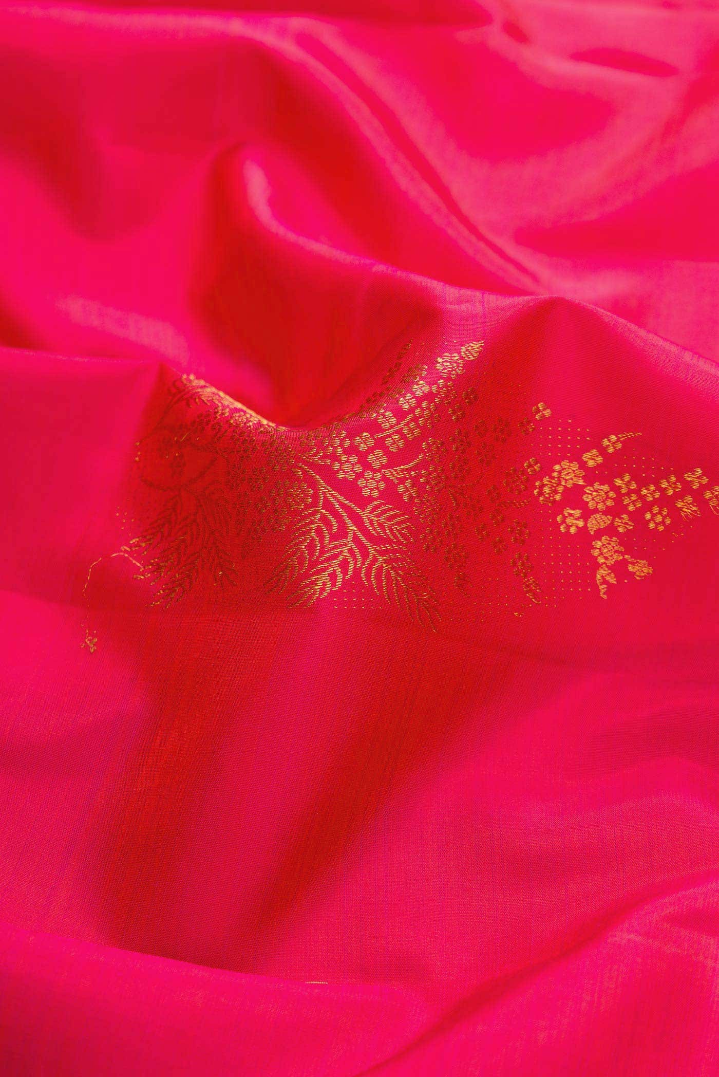 Dark Pink Dual Tone Kanchipuram Silk Saree